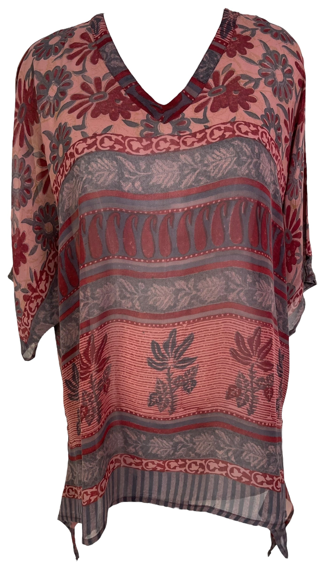 PRC6652 Avatar Pure Silk Side Slit Top