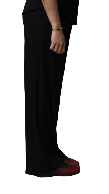Black Bamboo Gaylene Pant by Blue Sky Clothing Co – Handmade ethical Pants from sariKNOTsari using upcycled silk. Designed in Canada for travel and slow fashion, loved from Toronto to LA to Sydney.