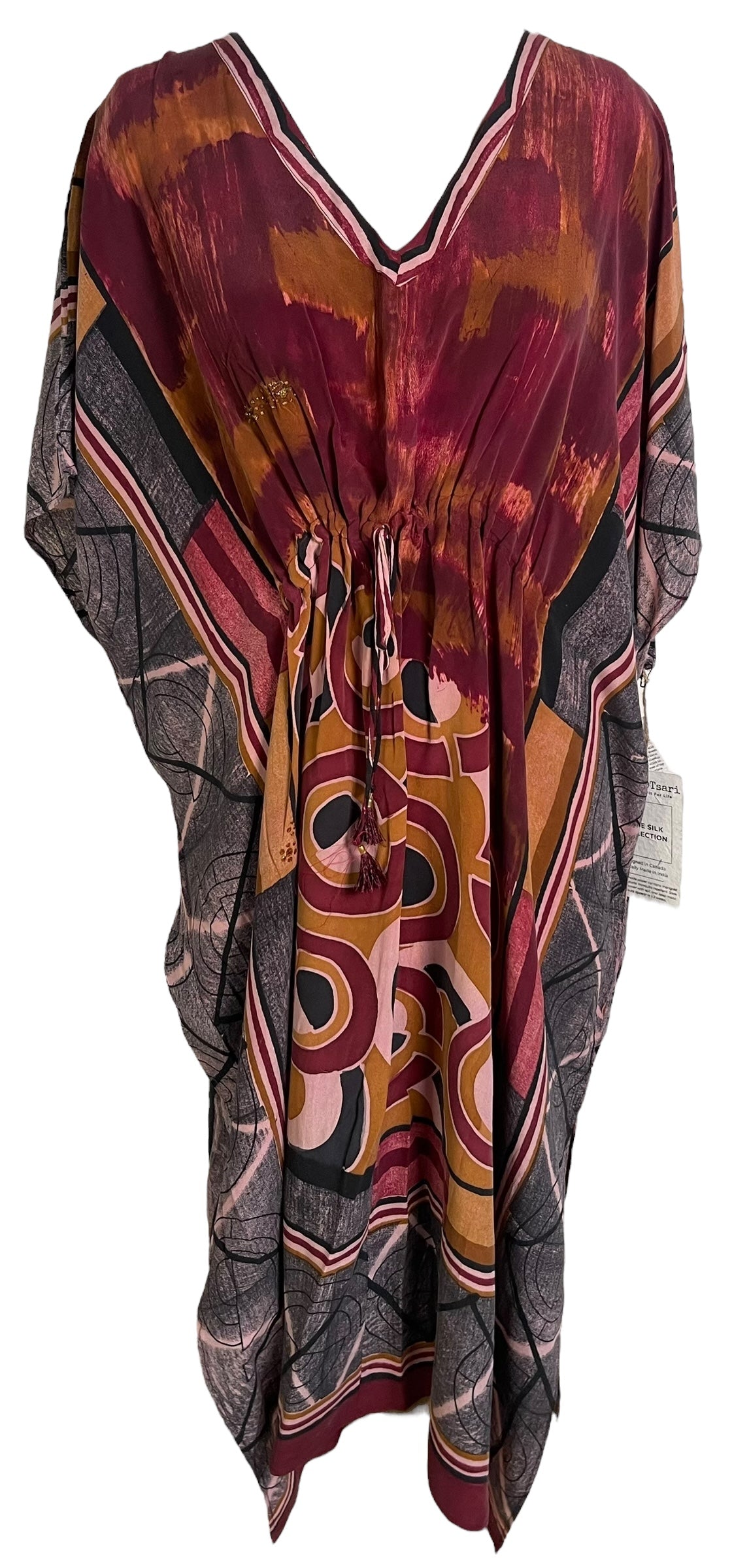 PRC6763 Wabi Sabi Pure Silk Maxi Kaftan