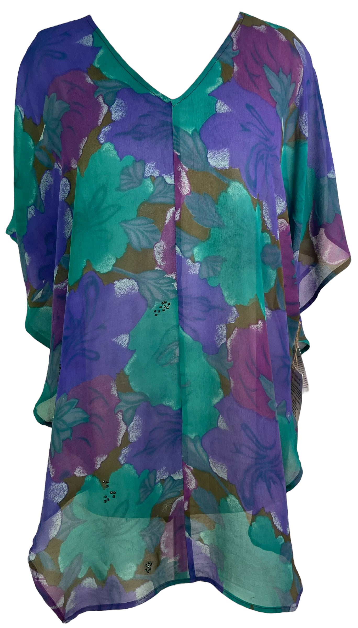 PRG6310 Sheer Avatar Pure Silk Waterfall Top