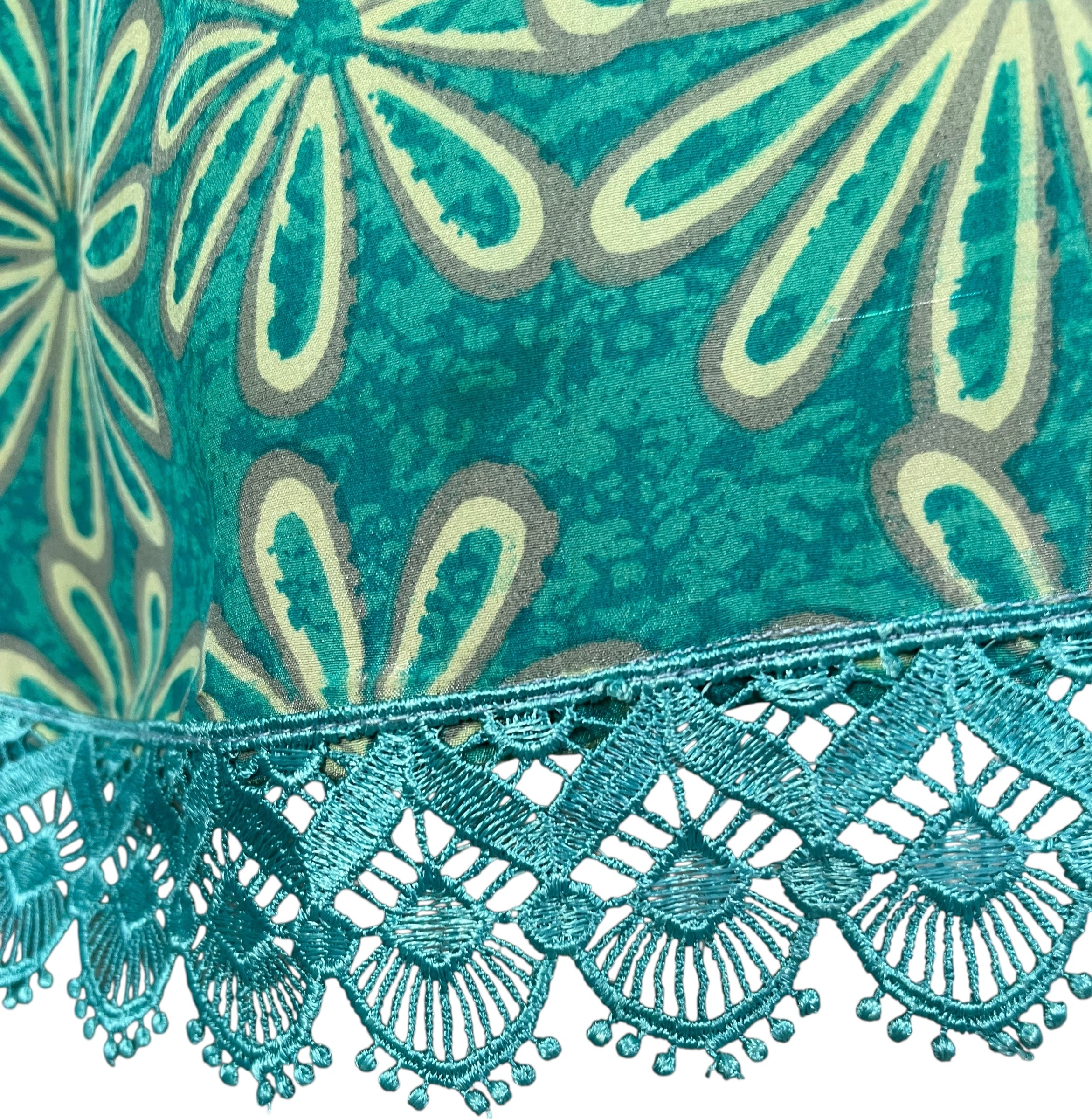 PRC6821 Avatar Long Pure Silk Kimono Sleeved Duster with Belt