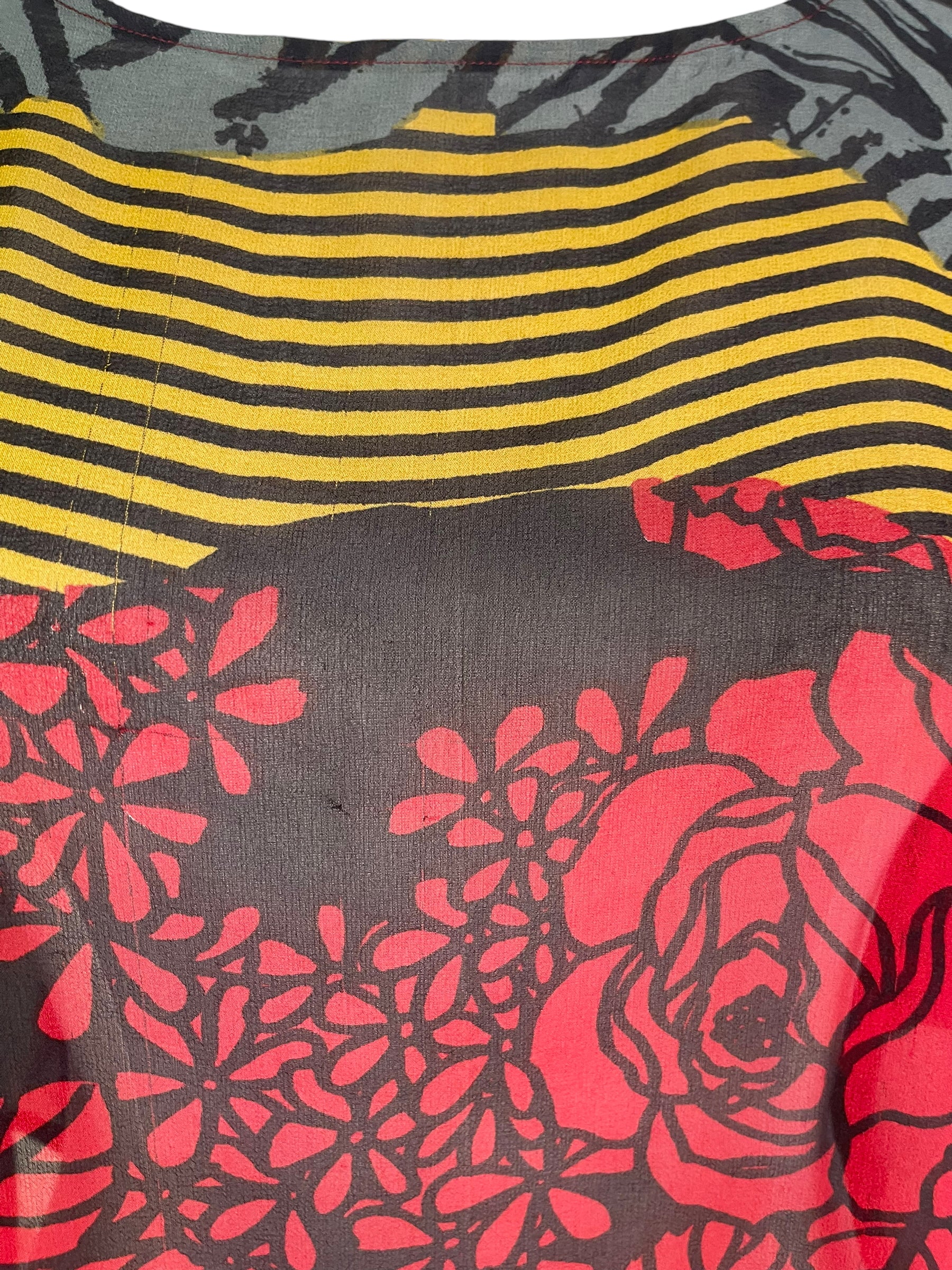 PRG6512 Sheer Wabi Sabi Pure Silk Side Slit Top