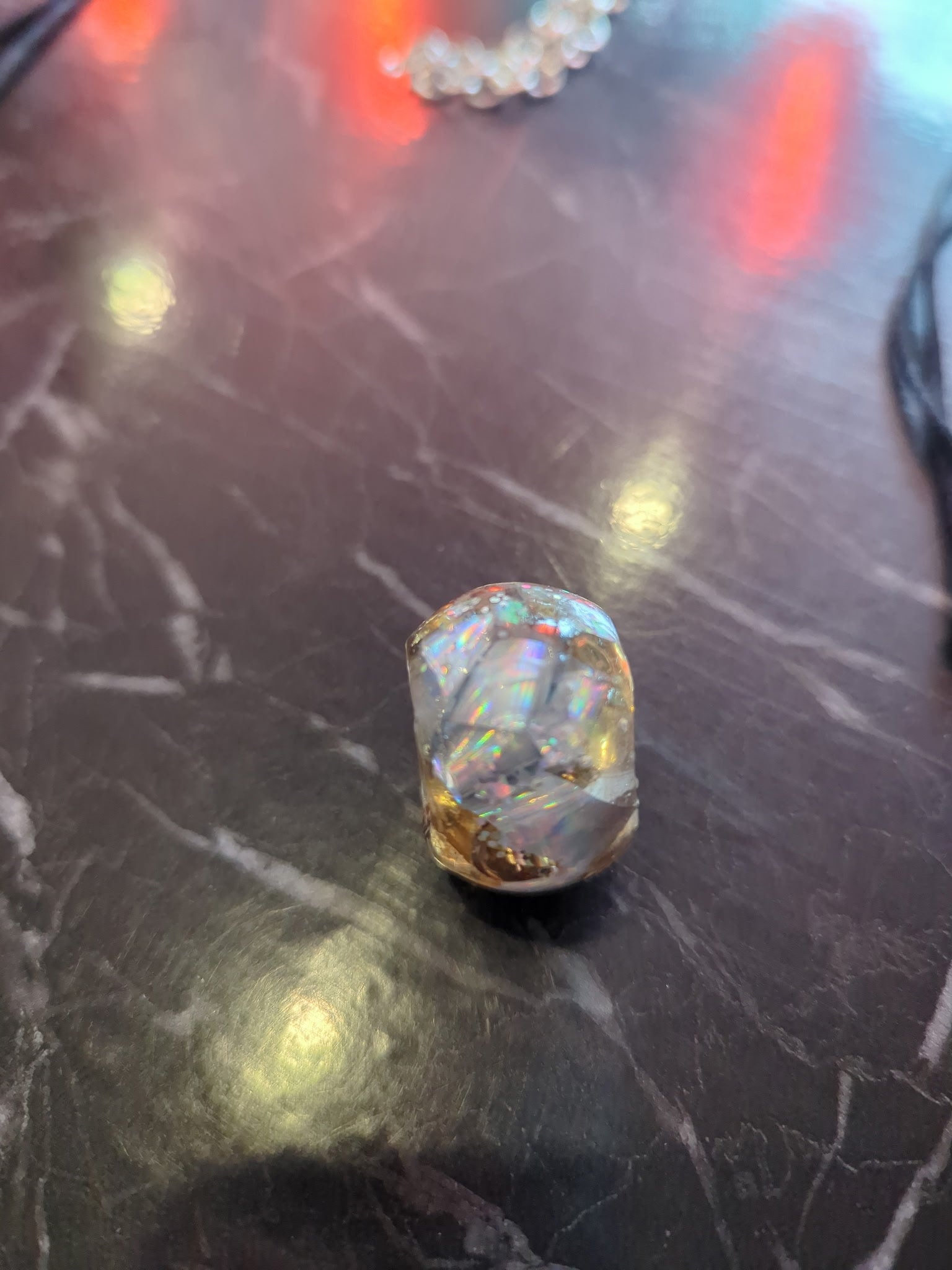 Copper in the Snow bead