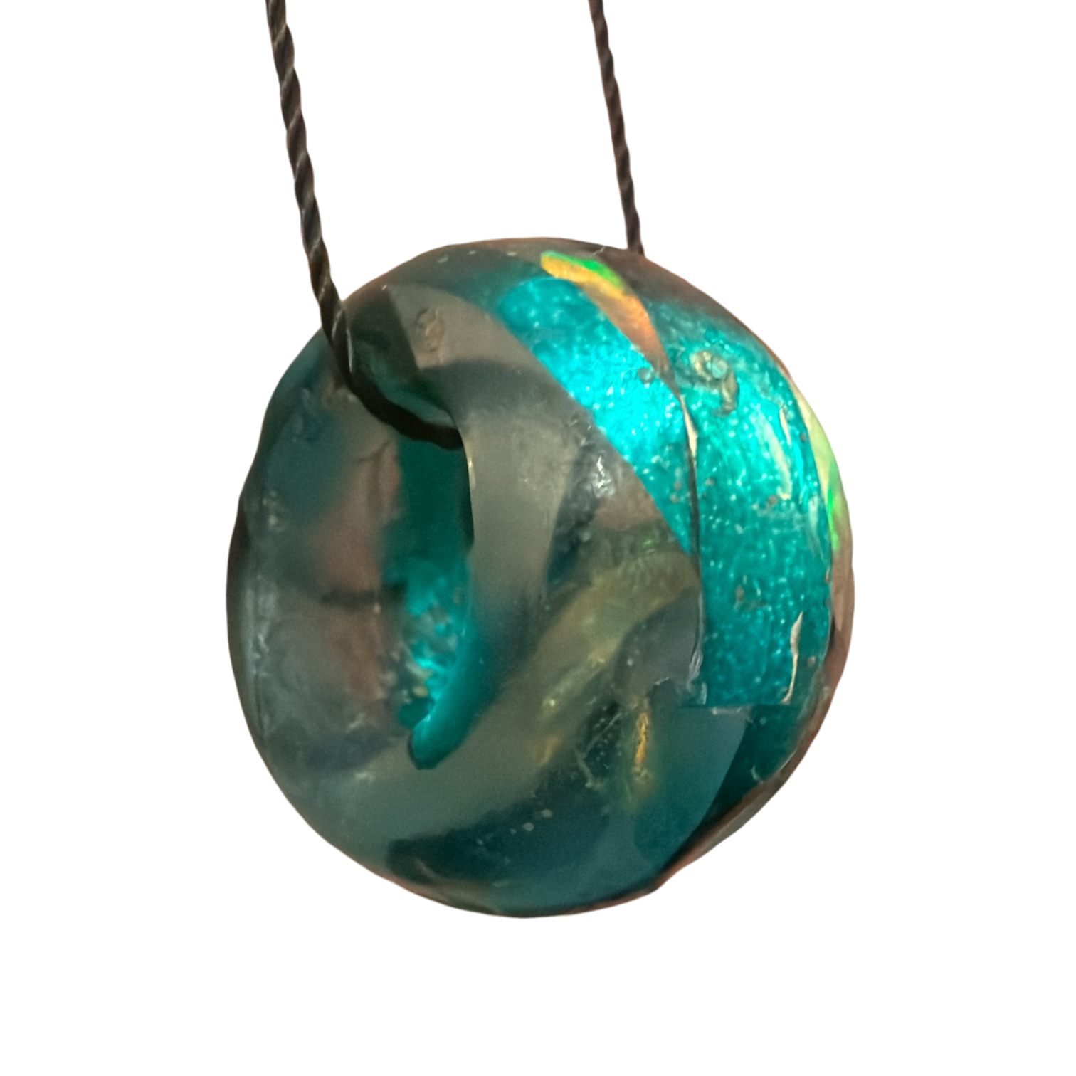 Teal Ribbon Bead