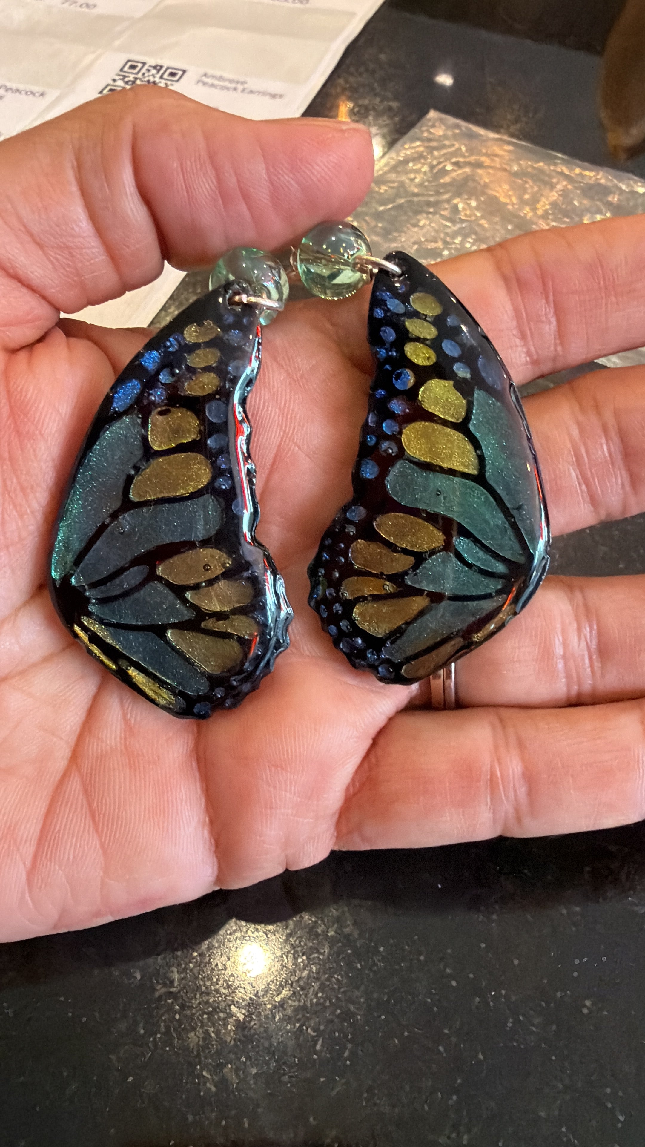 Blue Butterfly Wing Earrings