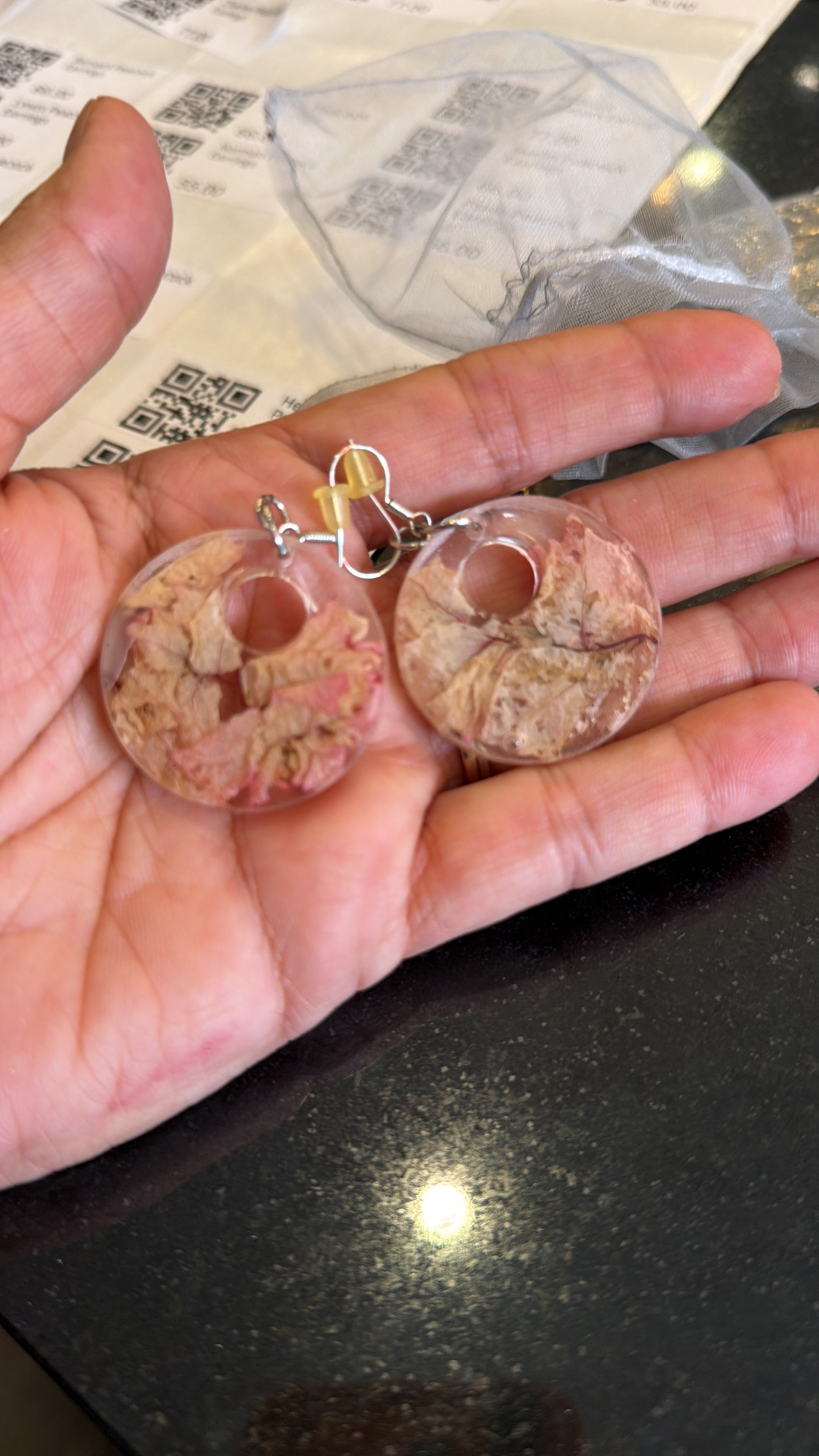 Pink Bougainvillea Earrings