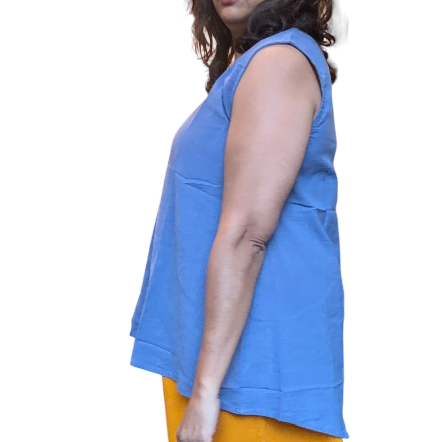 Denim Blue Cotton Swing Tank Top