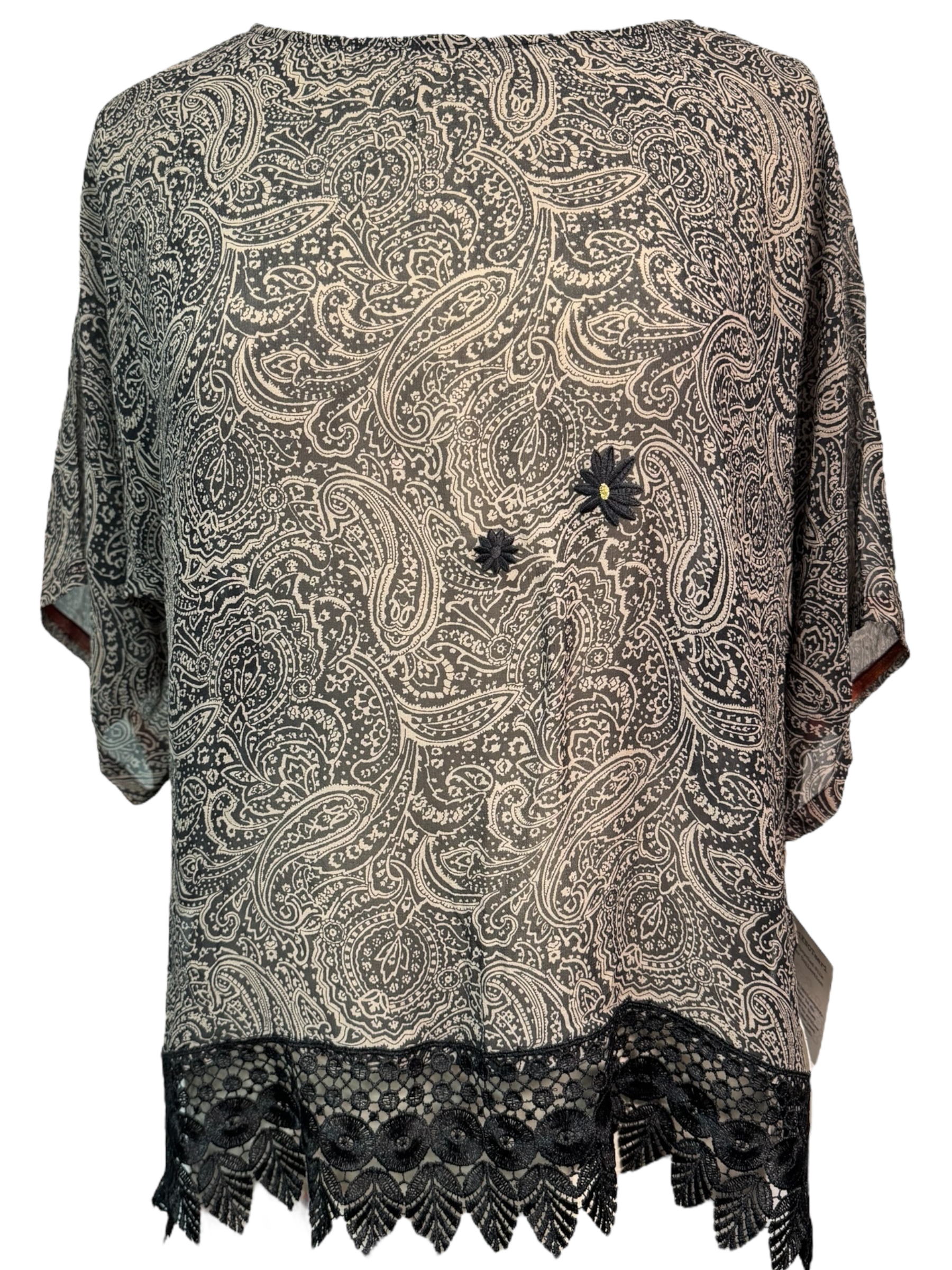 PRG7532 Sheer Avatar Pure Silk Side Slit Top