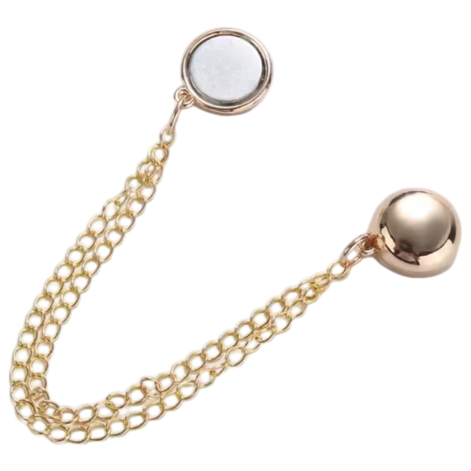 Gold Tone Chain Magnetic Plain Button