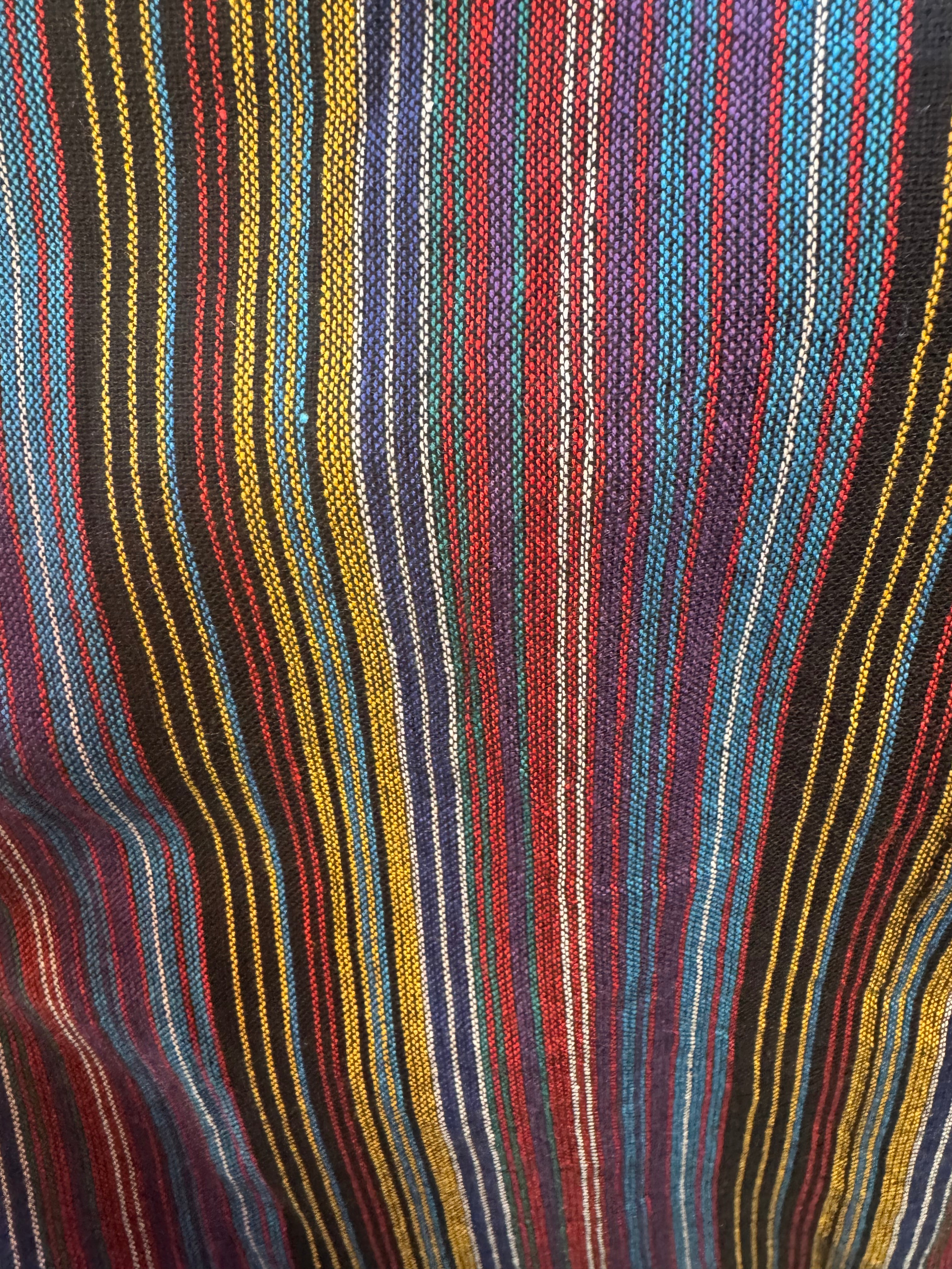 Dark Rainbow Striped Cotton Tashi Versatile Pants/Skirt