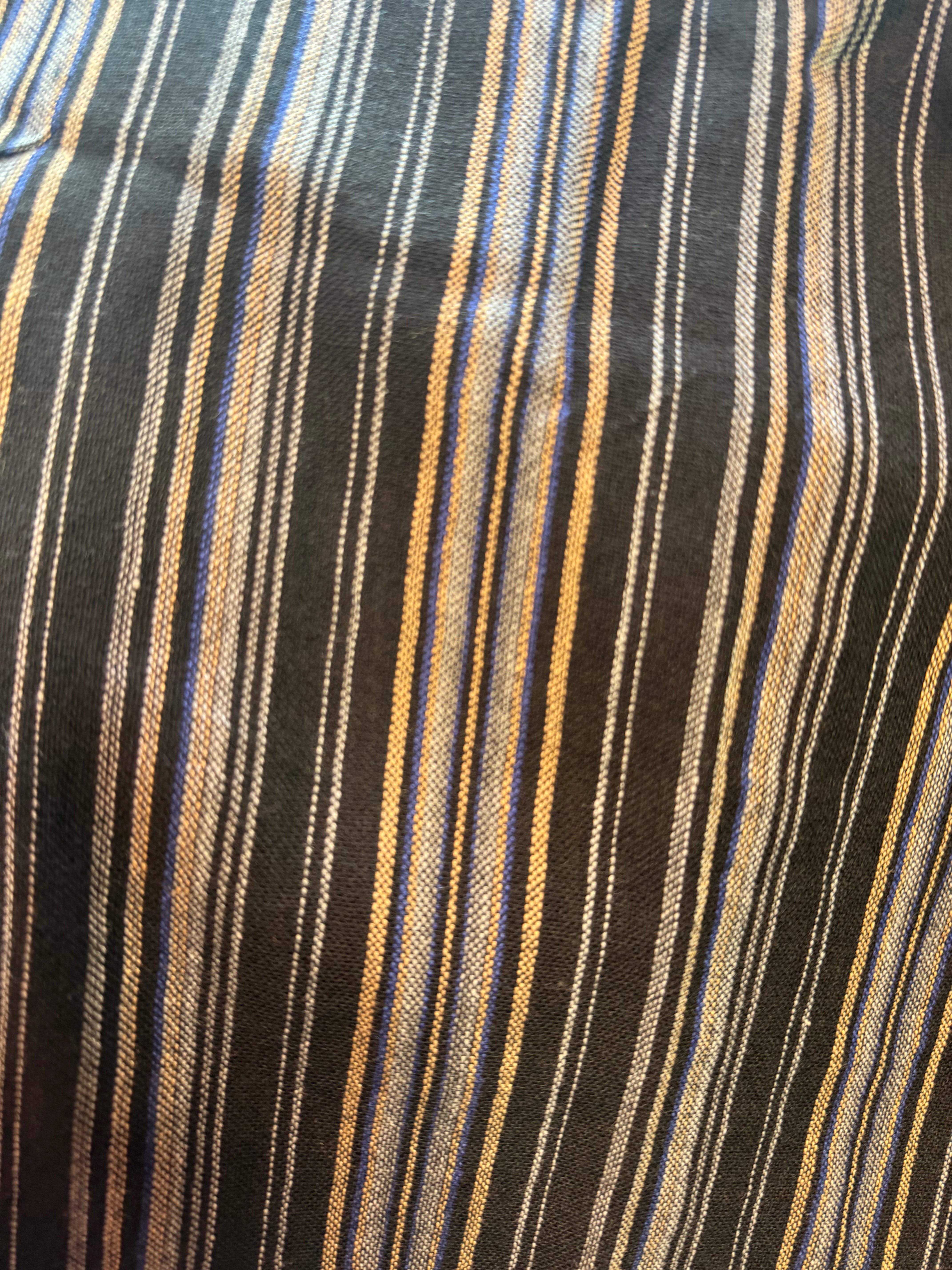 Black Striped Cotton Tashi Versatile Pants/Skirt