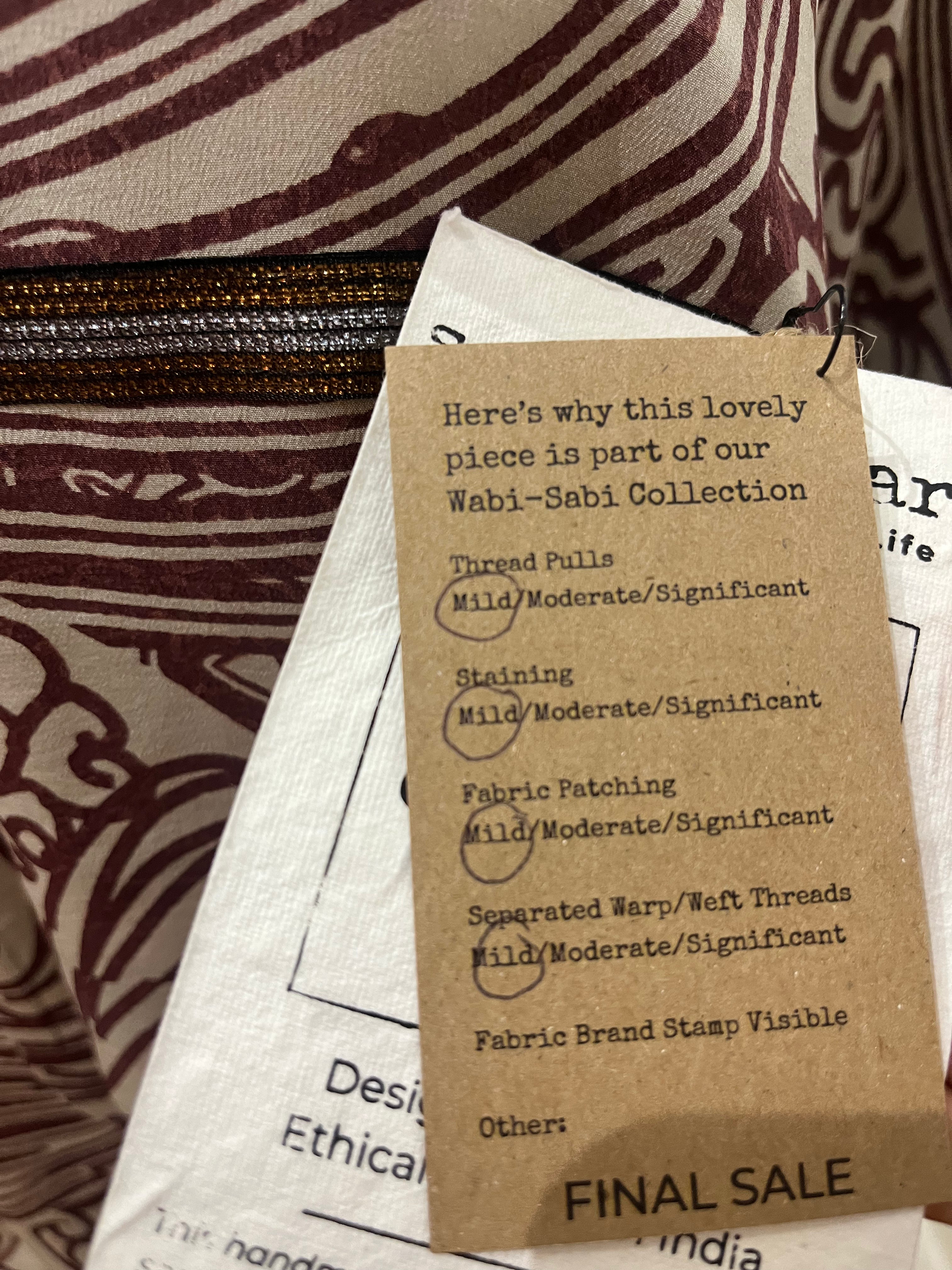 PRC6109 Wabi Sabi Pure Silk Short Kaftan Tunic without Slits