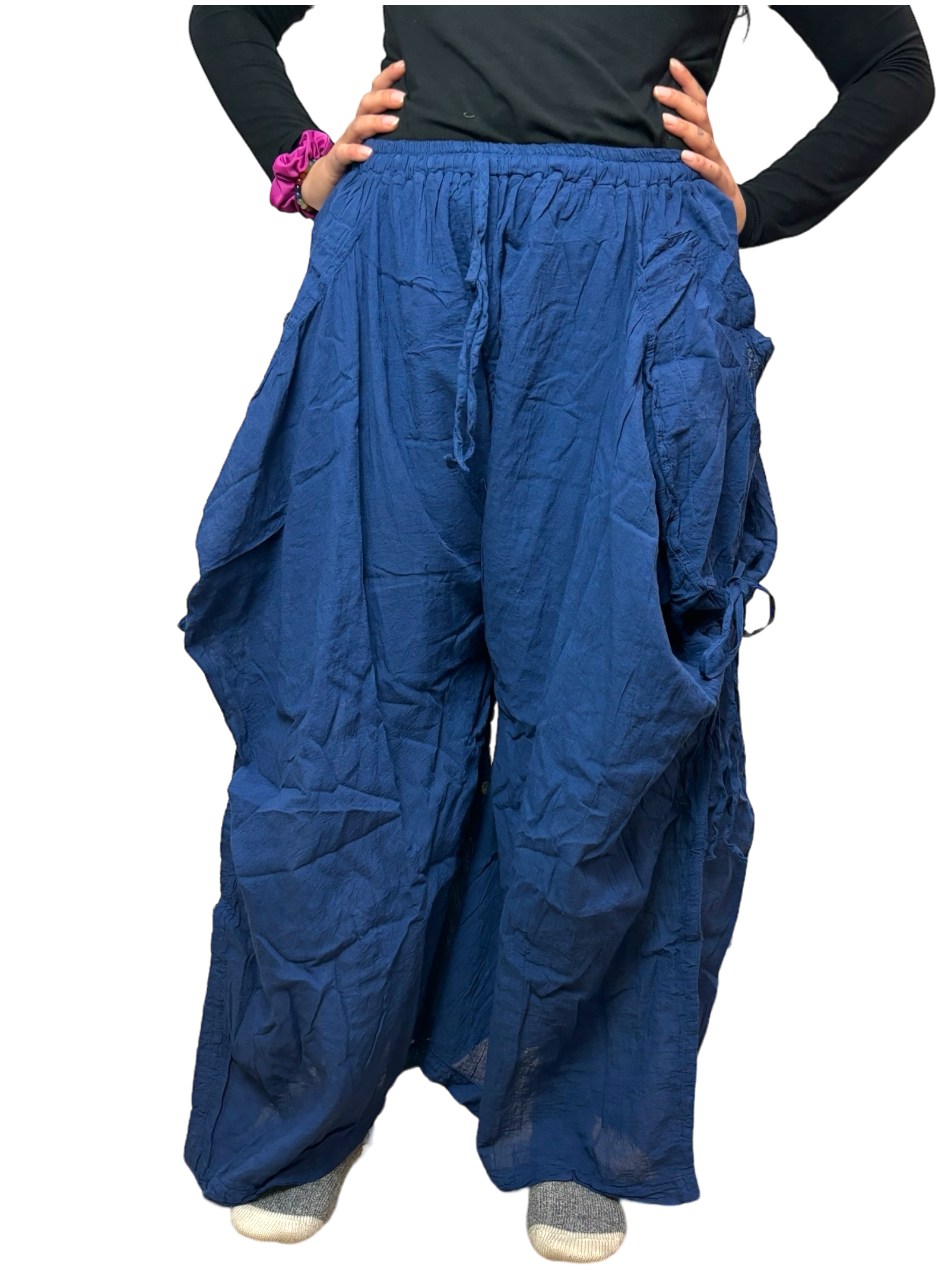 Ocean Blue Cotton Voile Tashi Versatile Pants/Skirt