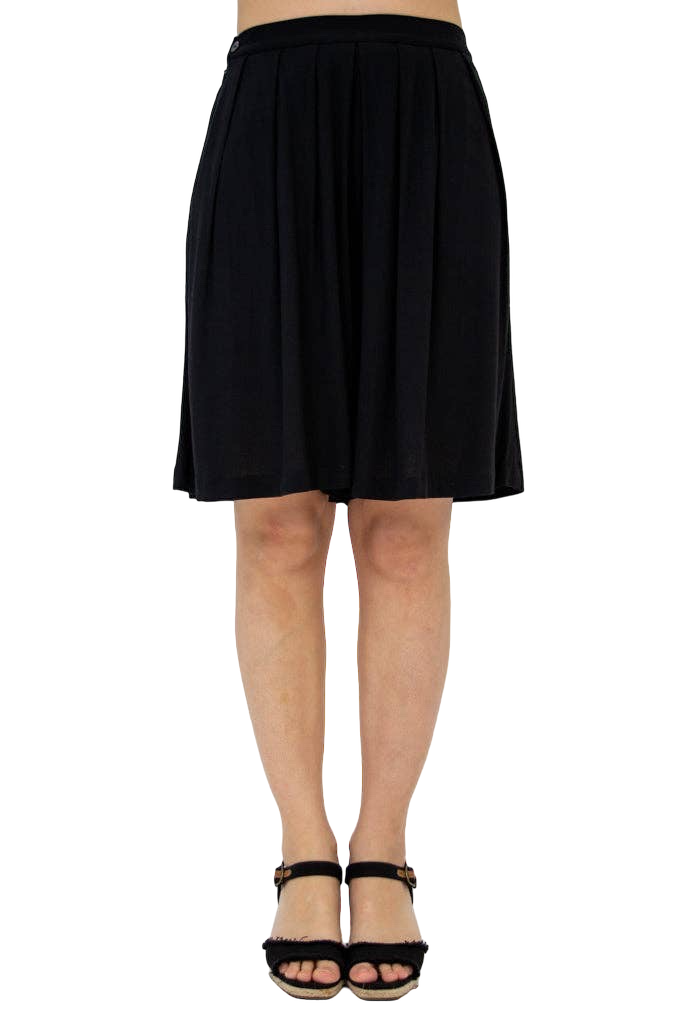 Black Velma Bamboo/Linen Shorts by Blue Sky Clothing Co – Handmade ethical Shorts from sariKNOTsari using upcycled silk. Designed in Canada for travel and slow fashion, loved from Toronto to LA to Sydney.