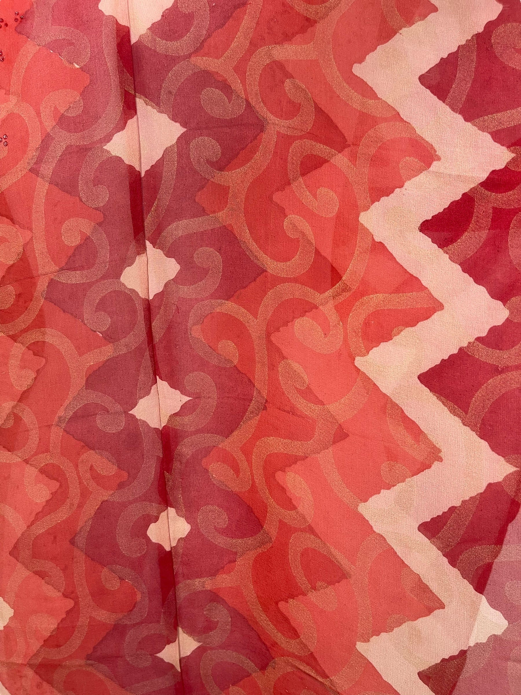 PRG8146 Sheer Avatar Pure Silk Waterfall Top