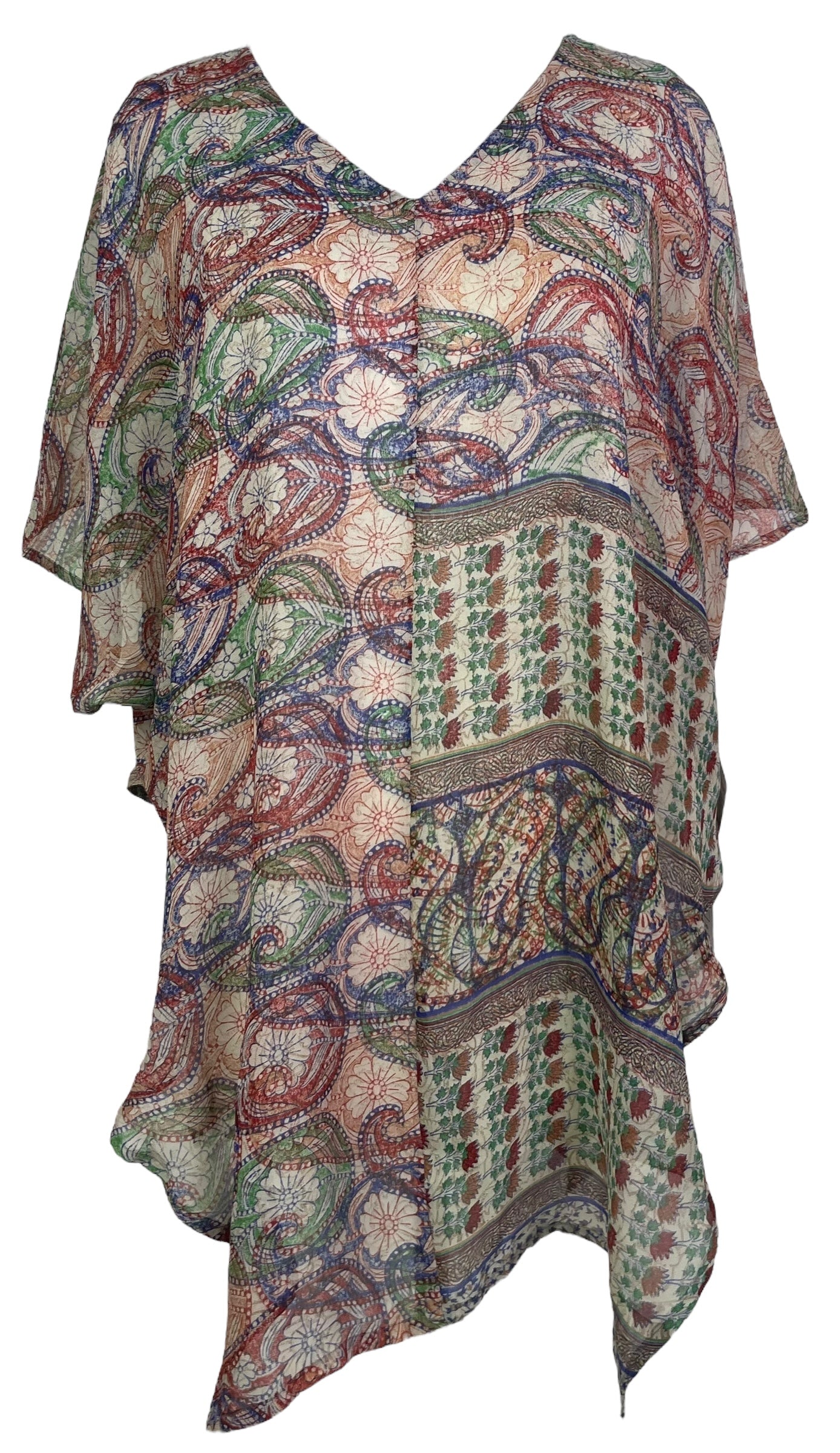 PRG8113 Sheer Avatar Pure Silk Waterfall Top