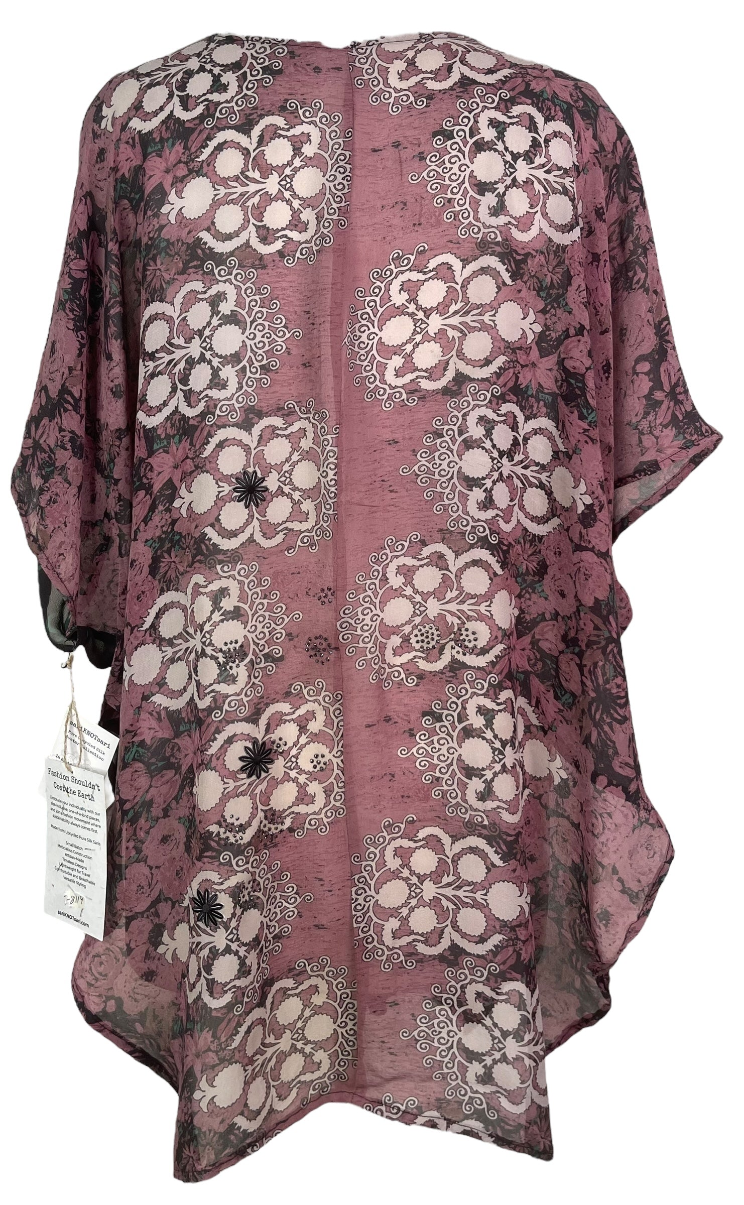 PRG8119 Sheer Avatar Pure Silk Waterfall Top