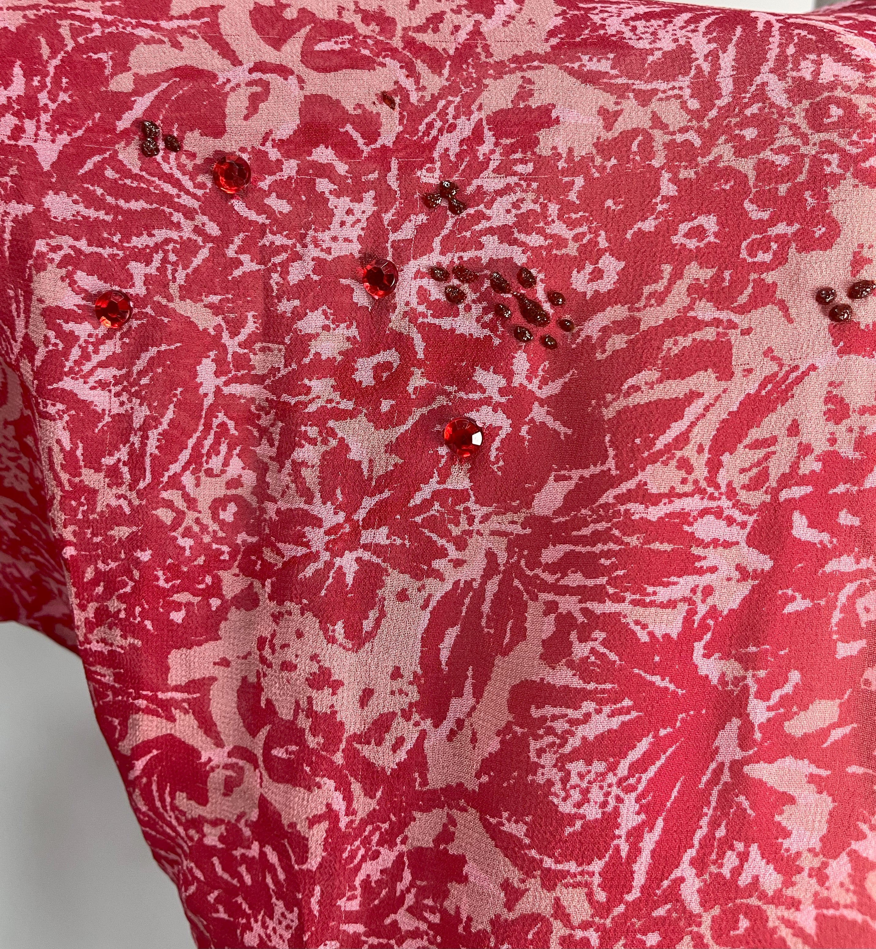 PRG7039 Sheer Wabi Sabi Pure Silk Side Slit Top