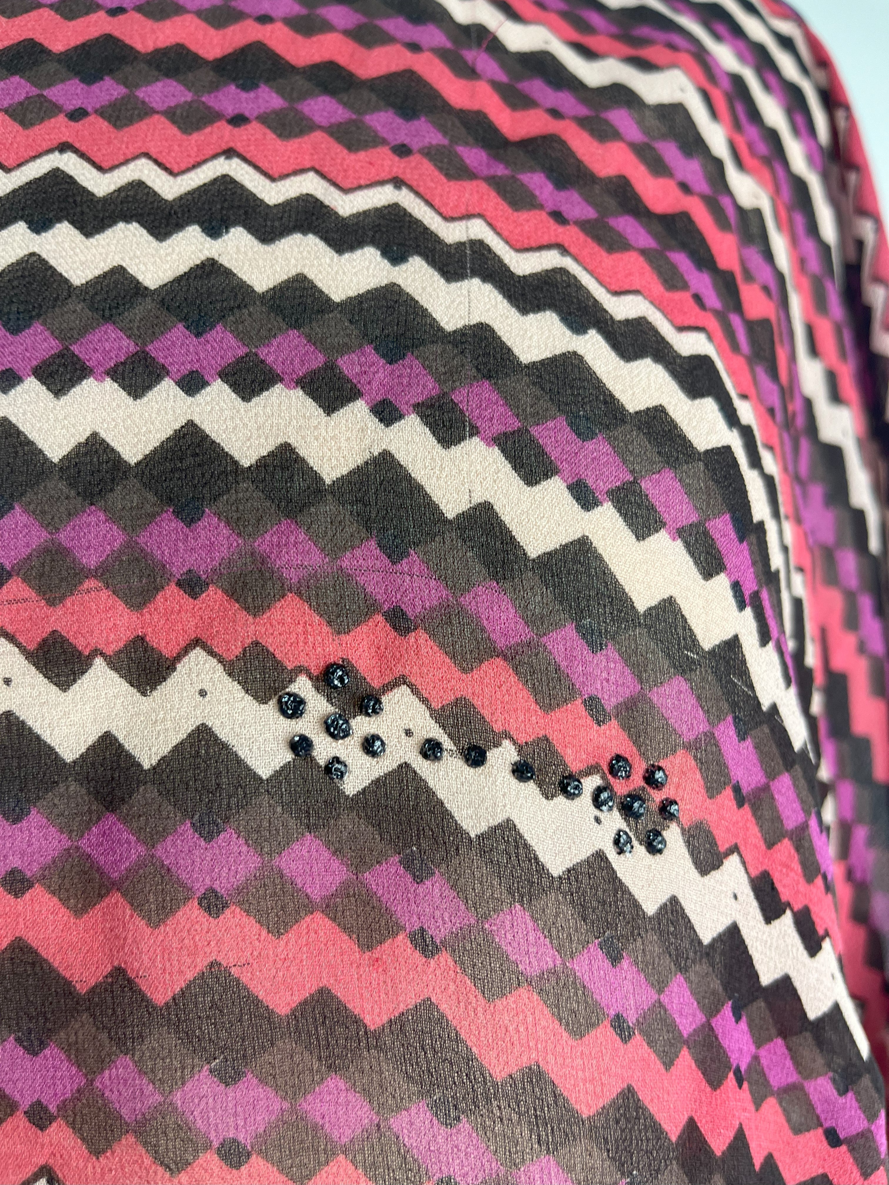 PRG6845 Sheer Wabi Sabi Pure Silk Side Slit Top