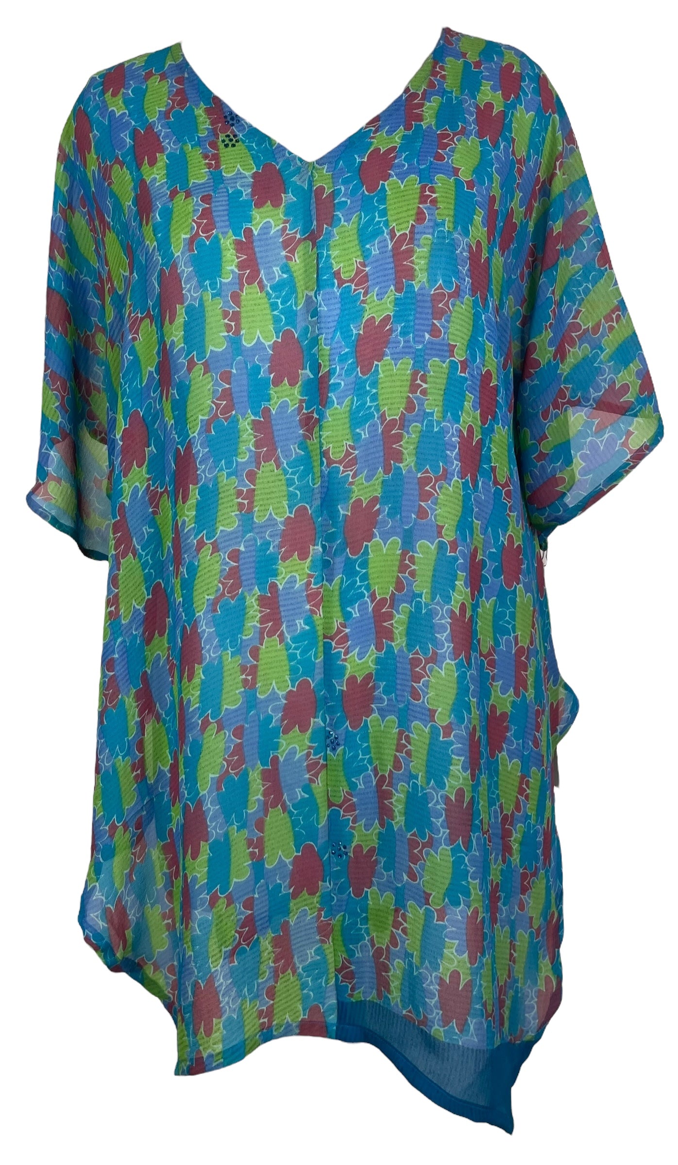 PRG8105 Sheer Avatar Pure Silk Waterfall Top