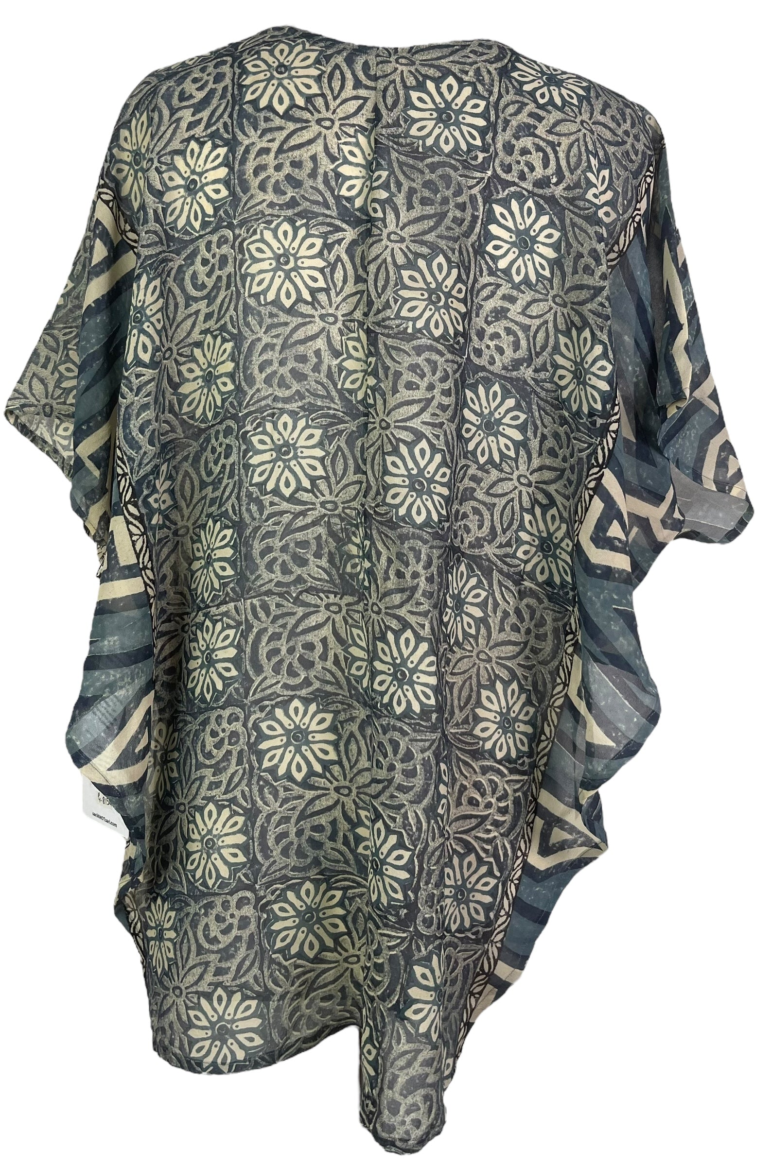 PRG8154 Sheer Avatar Pure Silk Waterfall Top