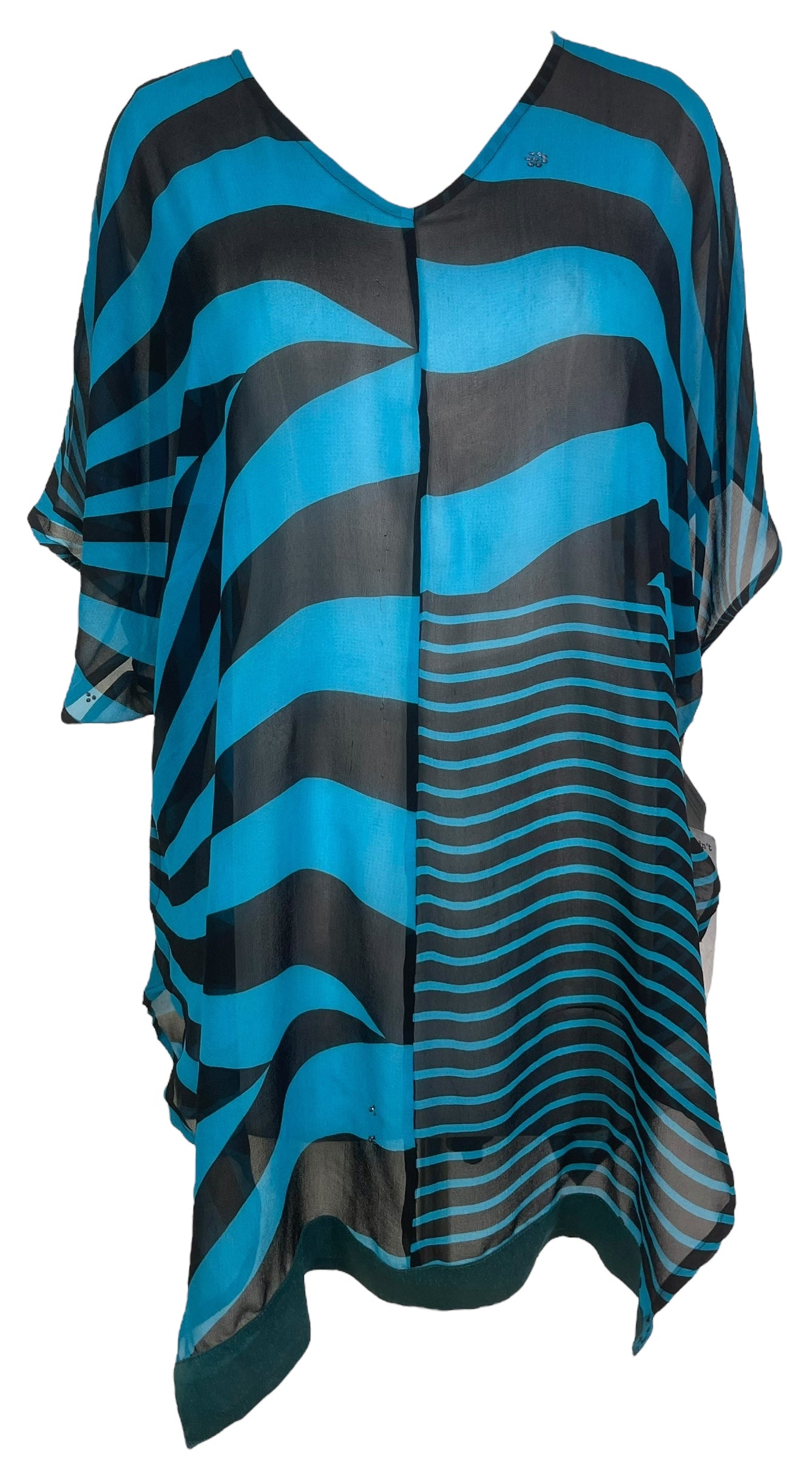 PRG8145 Sheer Avatar Pure Silk Waterfall Top