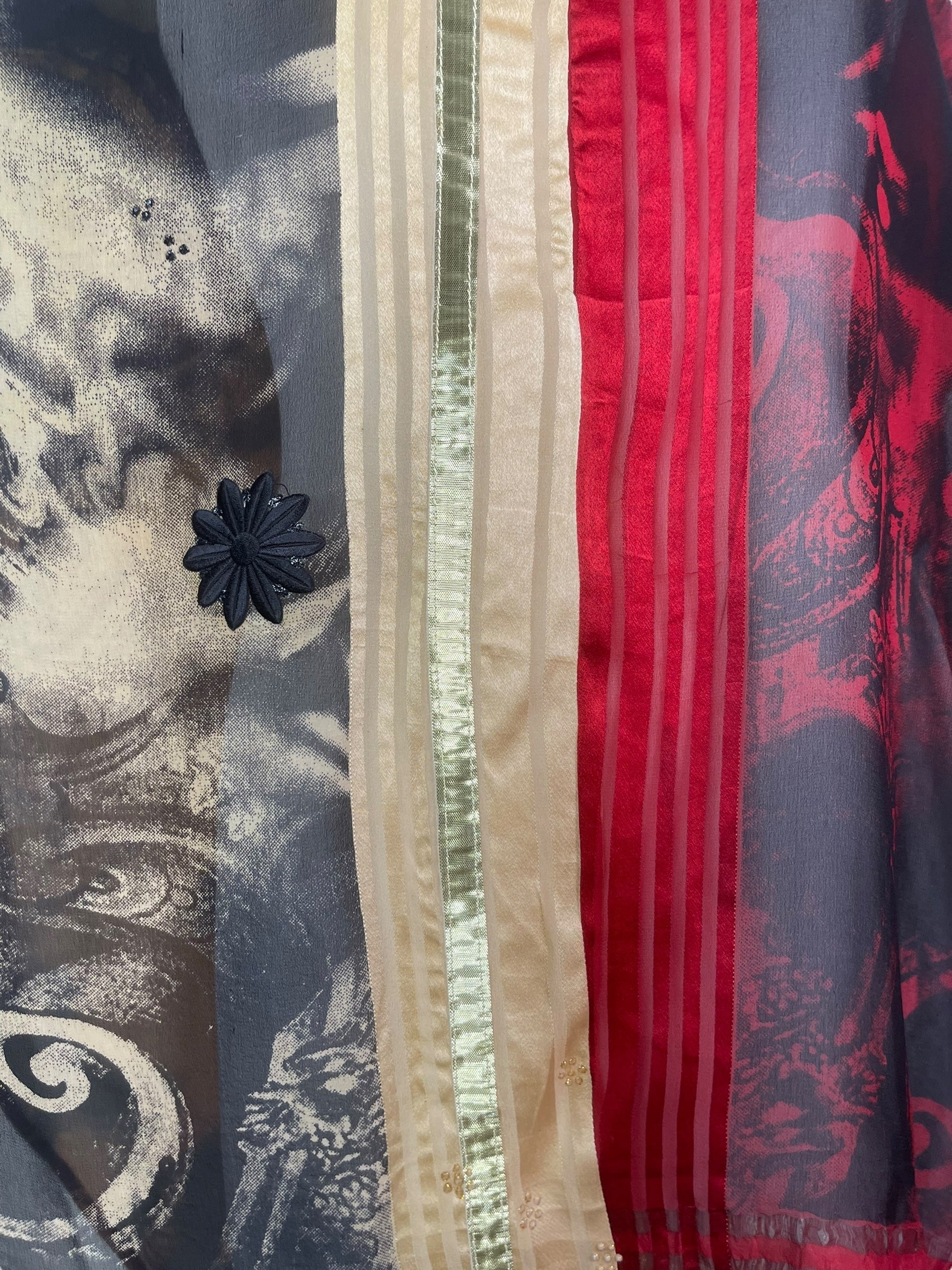 PRG8152 Sheer Avatar Pure Silk Waterfall Top