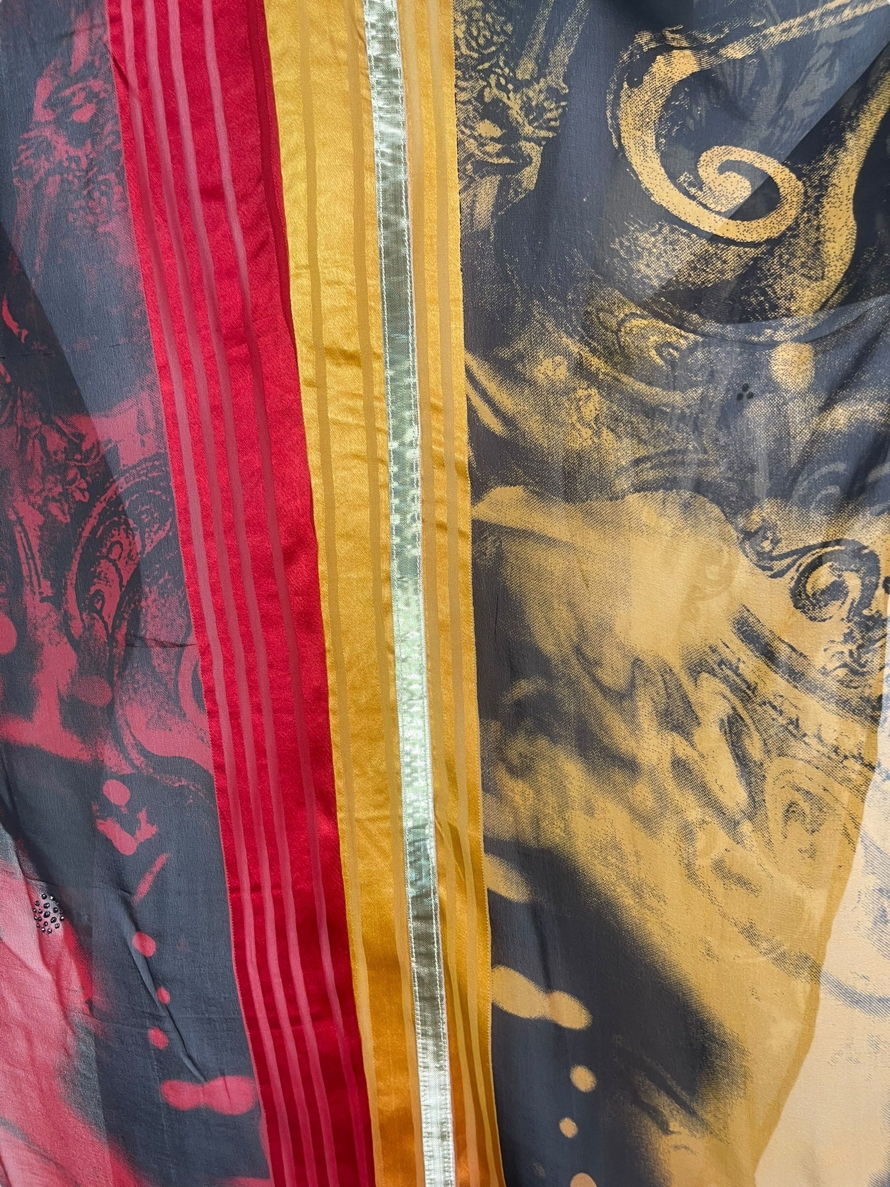 PRG8152 Sheer Avatar Pure Silk Waterfall Top