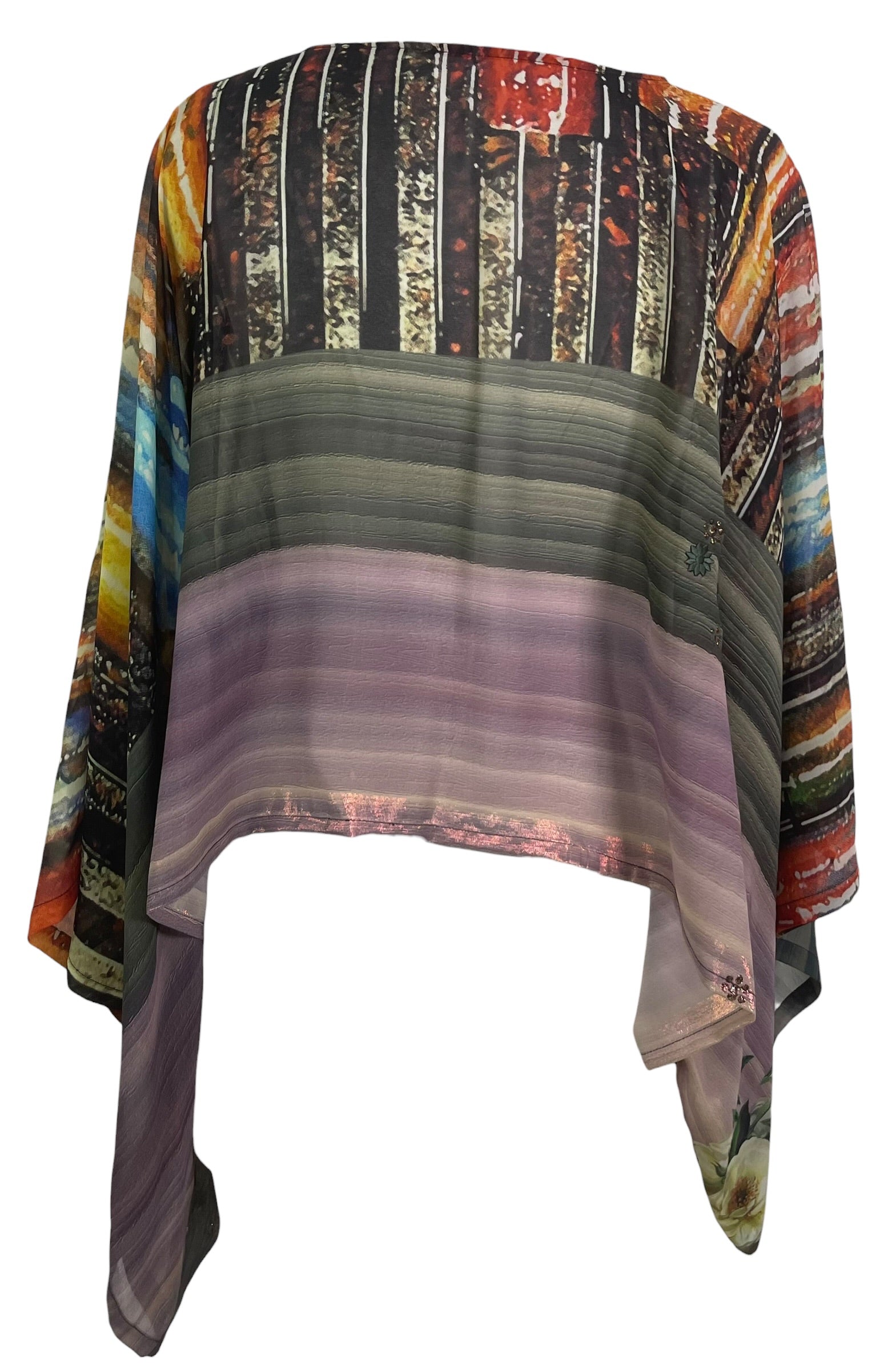 Releases Sunday at 8pm EST PRG9019 Sheer Avatar Pure Silk Kimono-Sleeved Top