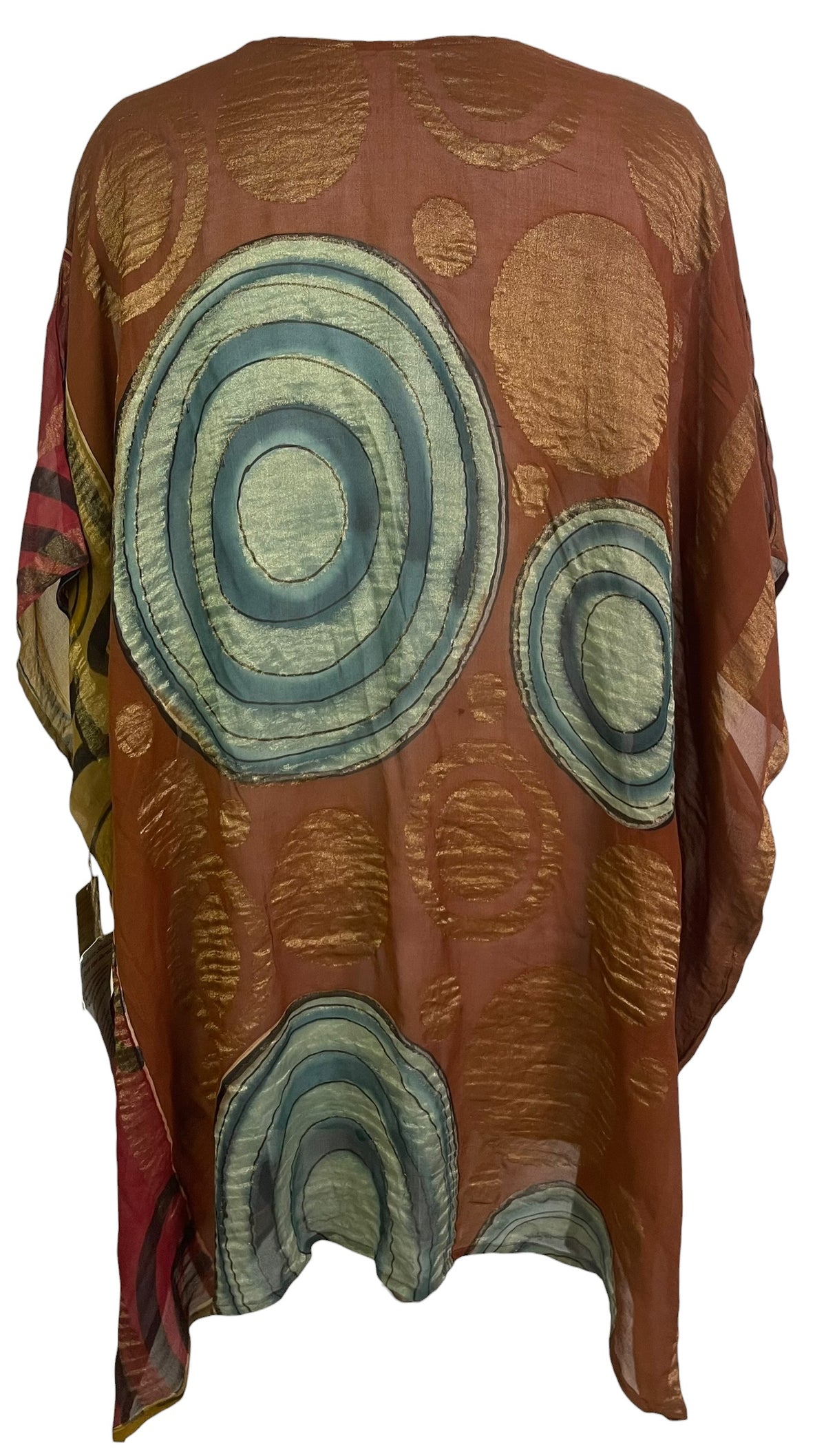 Releases Sunday at 8pm EST PRG8871 Sheer Wabi Sabi Pure Silk Short Kaftan Tunic With Slits