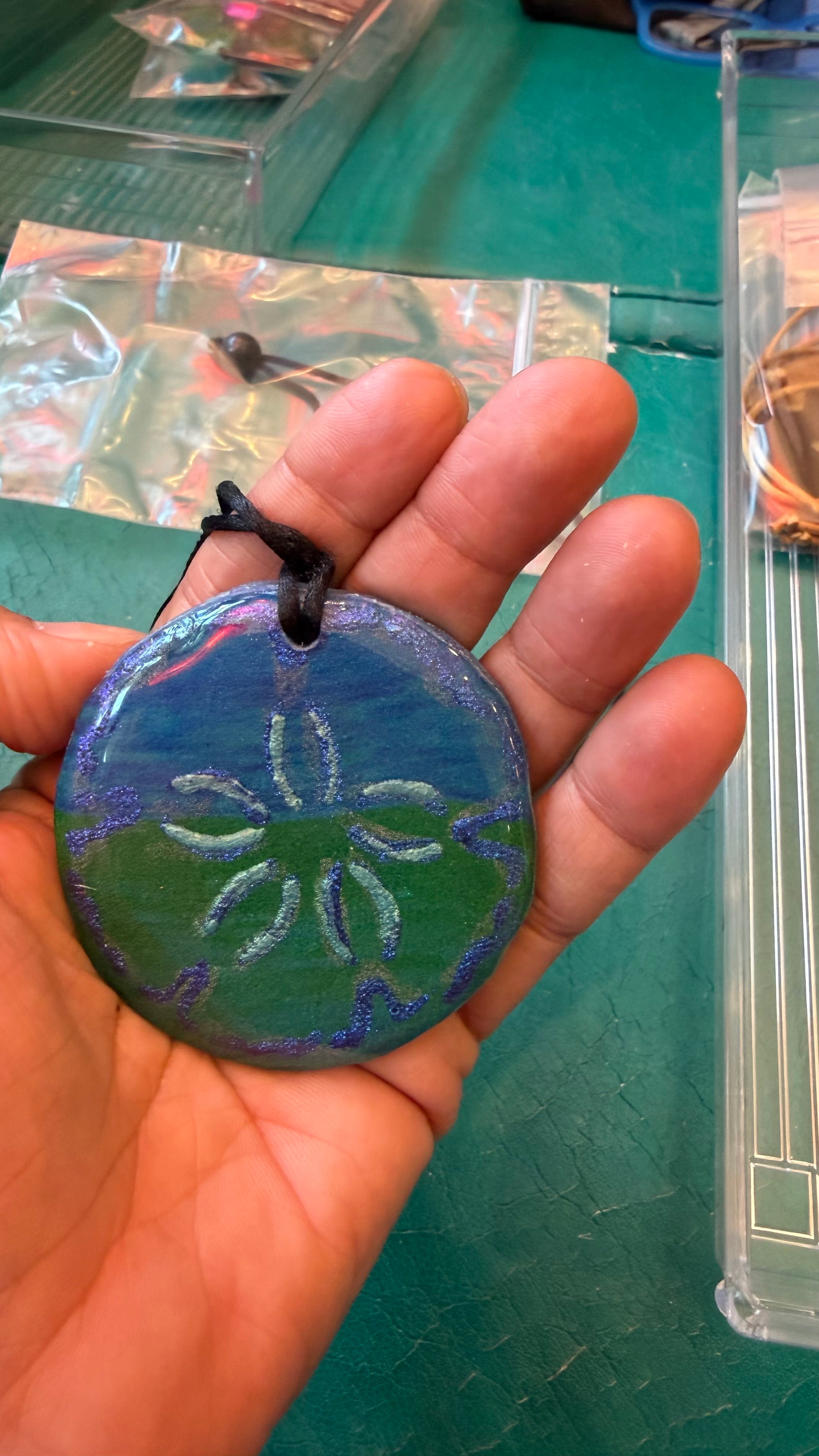 Blue Sand Dollar Pendant
