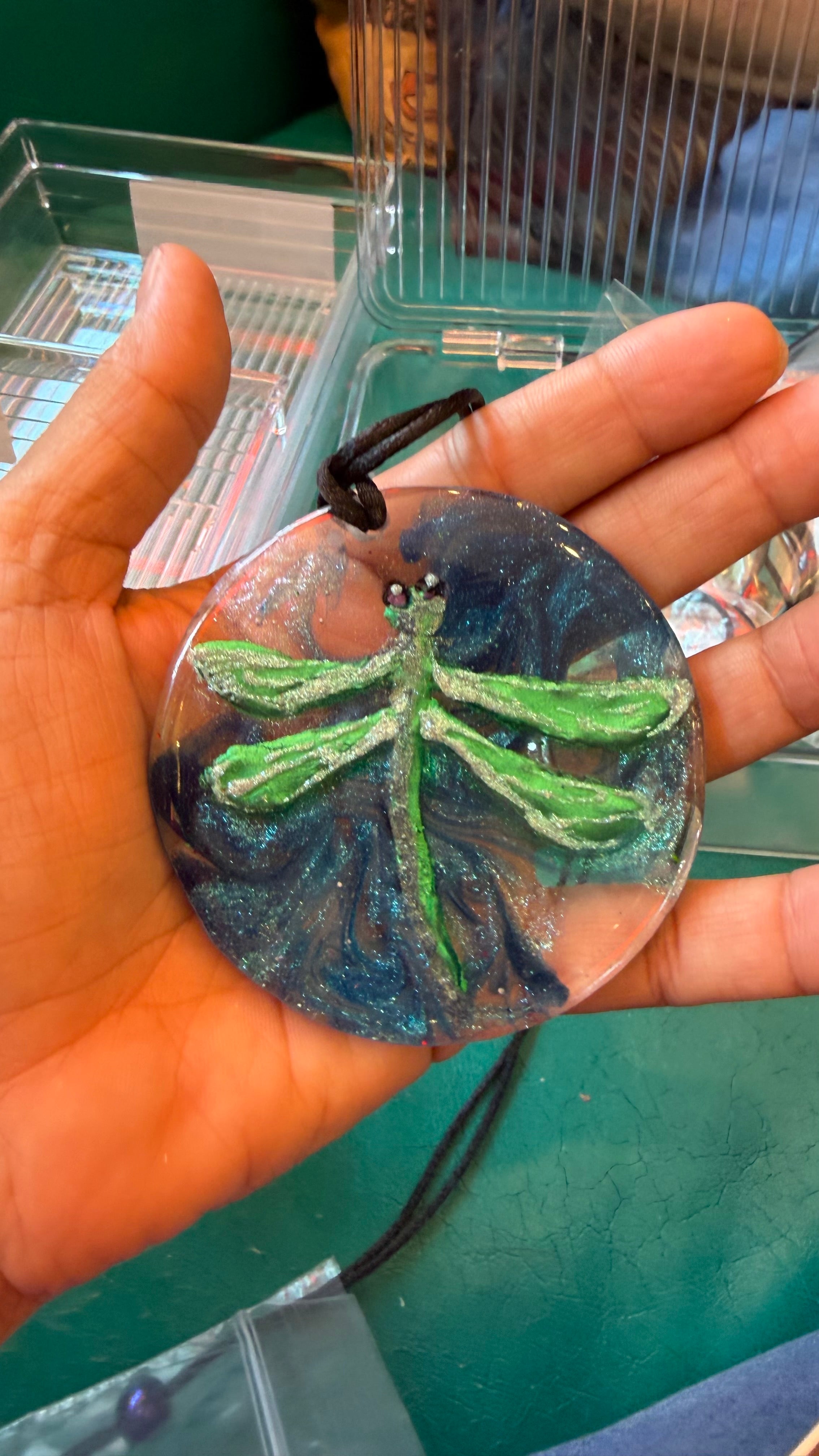 Green Dragonfly Pendant