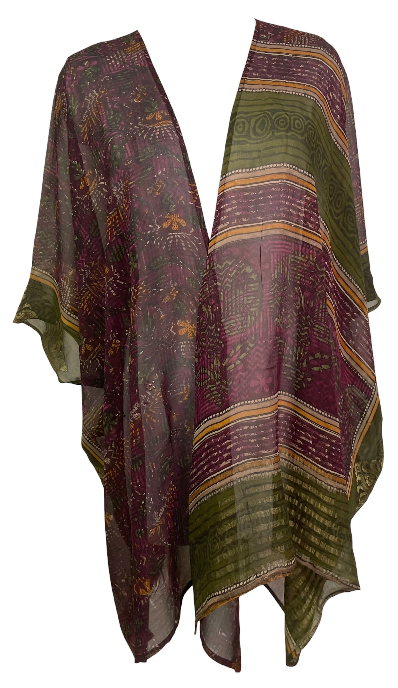 PRG9035 Sheer Wabi Sabi Pure Silk Cardigan