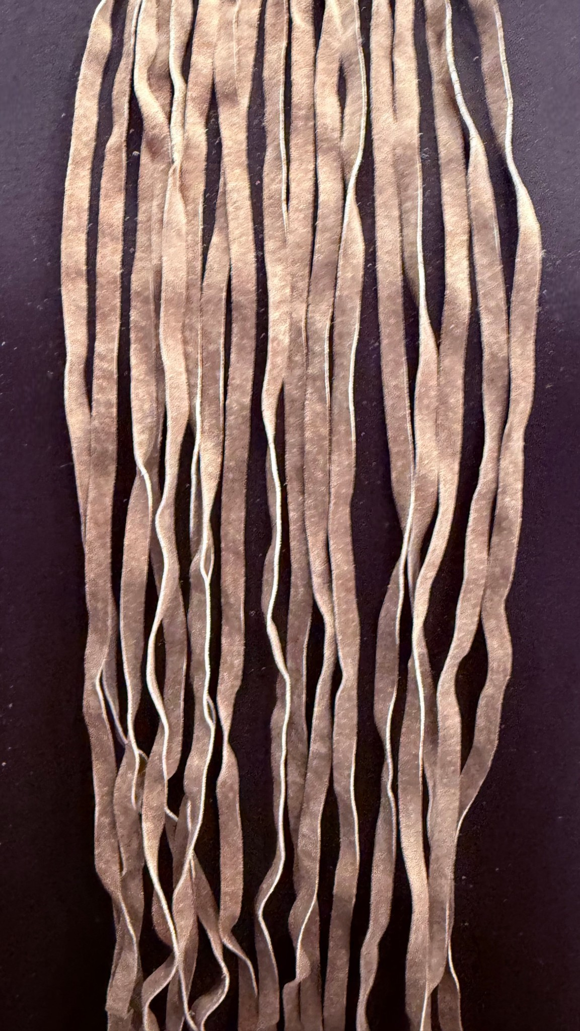 Taupe Suede Fringe Tie 20"