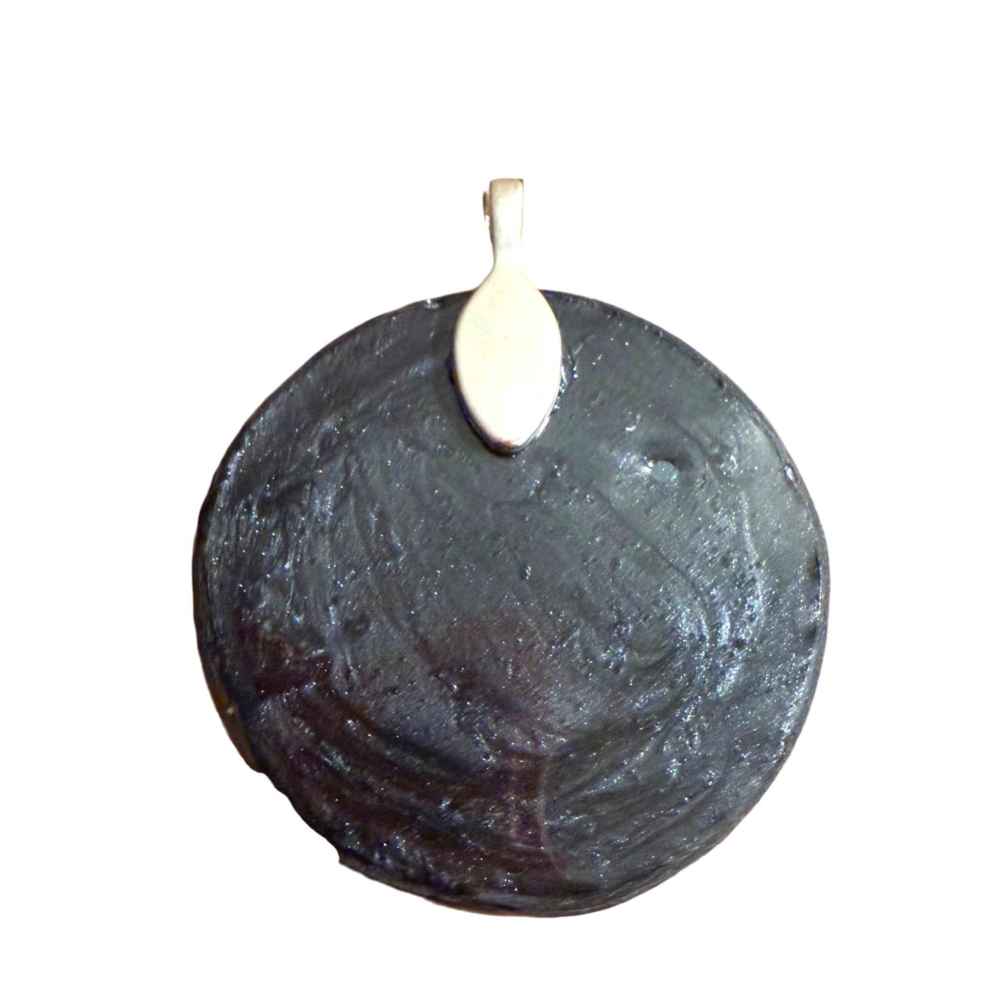 Heart Shell on Blue Pendant