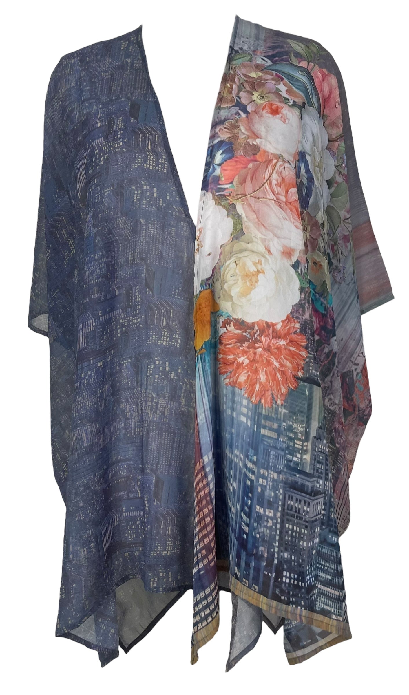 PREVIEW PRG8143 Sheer Avatar Pure Silk Cardigan by FEBRUARY2026 – Handmade ethical Cardigan from sariKNOTsari using upcycled silk. Designed in Canada for travel and slow fashion, loved from Toronto to LA to Sydney.