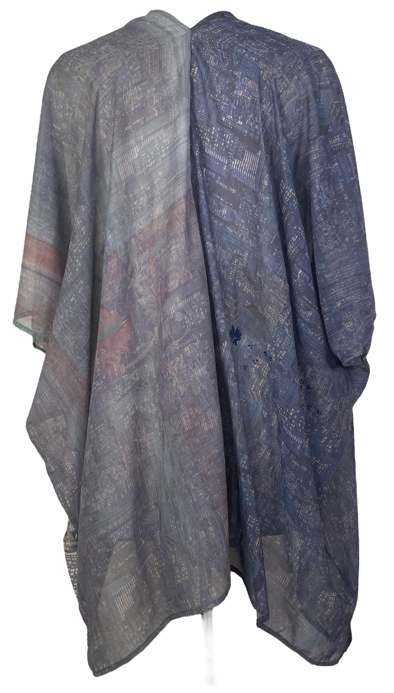 PREVIEW PRG8143 Sheer Avatar Pure Silk Cardigan by FEBRUARY2026 – Handmade ethical Cardigan from sariKNOTsari using upcycled silk. Designed in Canada for travel and slow fashion, loved from Toronto to LA to Sydney.