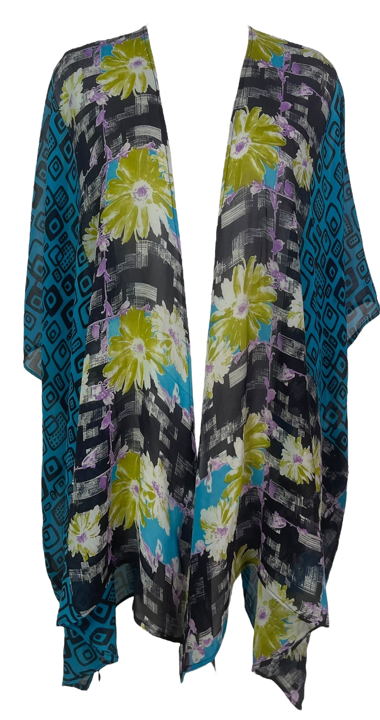 PRG8114 Sheer Wabi Sabi Pure Silk Cardigan by DECEMBER2025 – Handmade ethical Cardigan from sariKNOTsari using upcycled silk. Designed in Canada for travel and slow fashion, loved from Toronto to LA to Sydney.