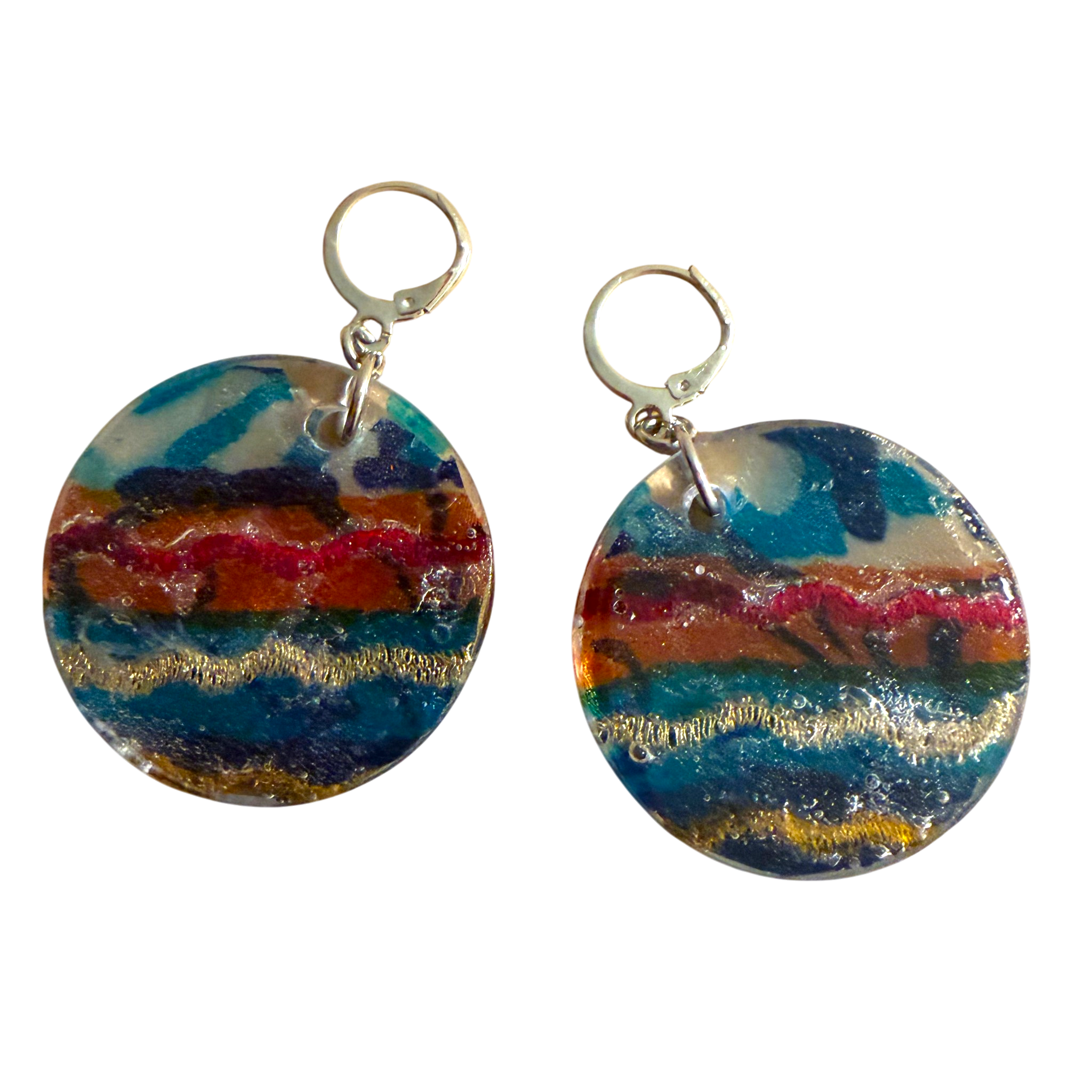 Zigzag Silk in Resin Earrings