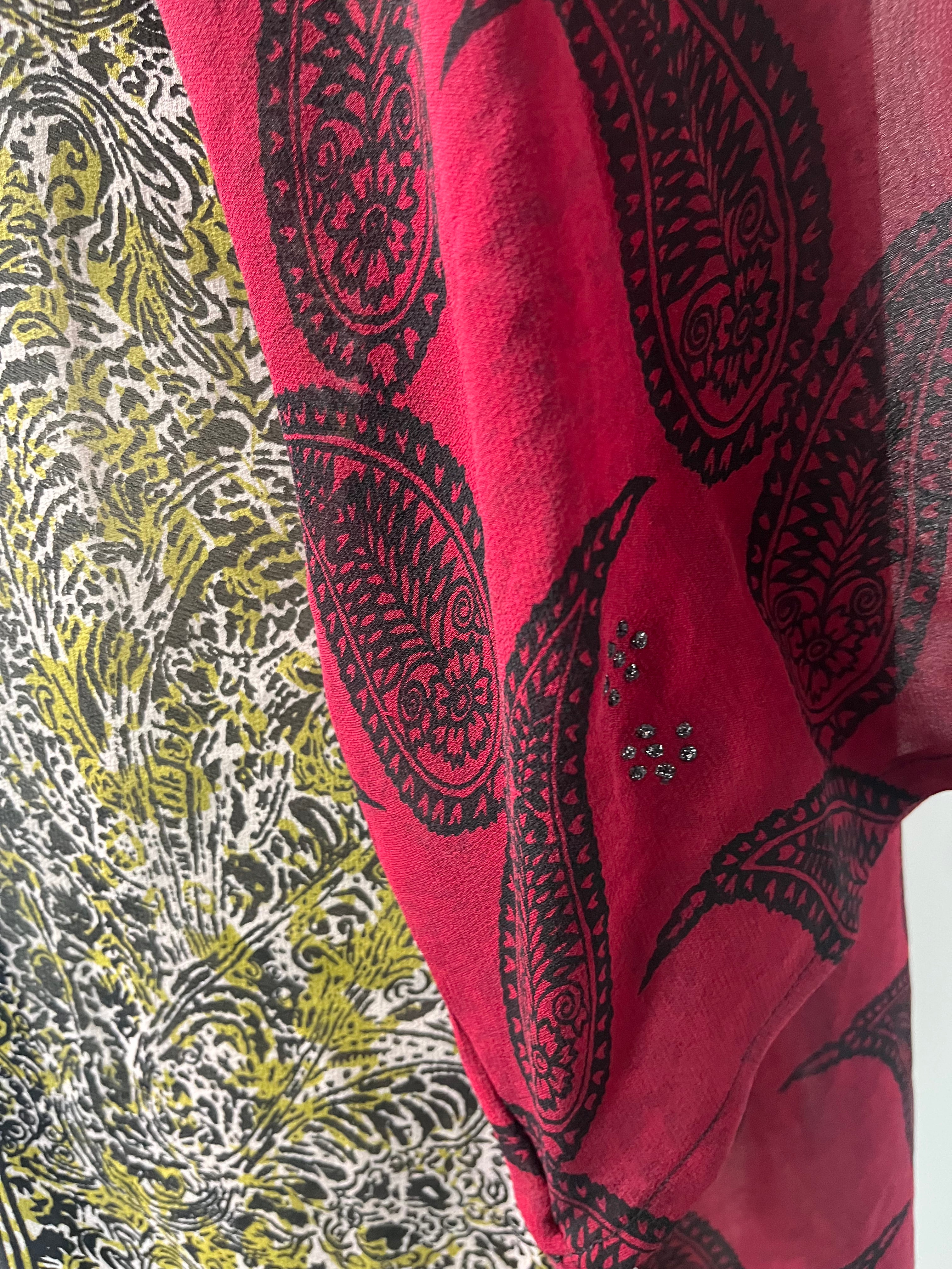 PRG7792 Sheer Wabi Sabi Pure Silk Self Pocket Tunic Dress