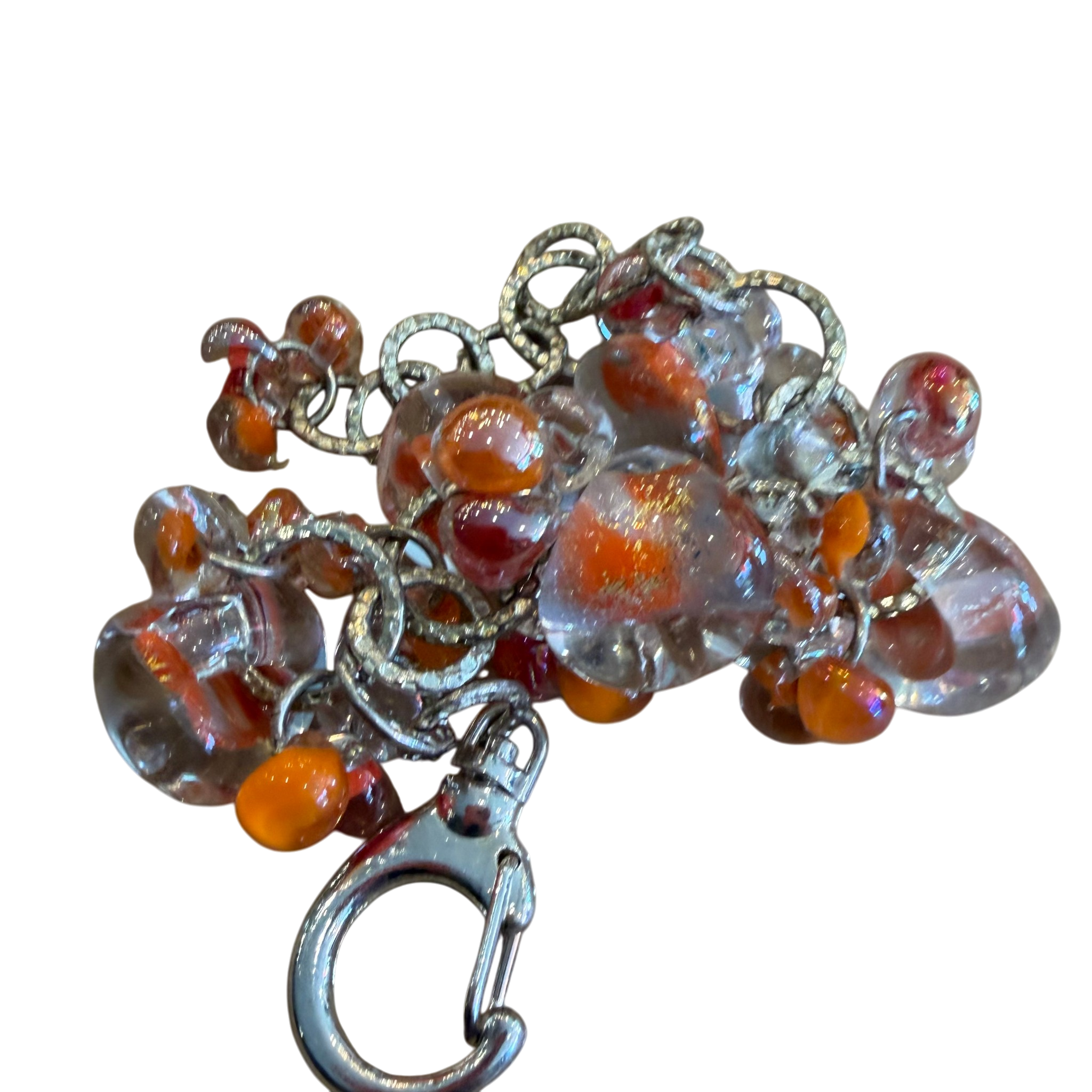 Orange Crush Lampwork Glass Bracelet