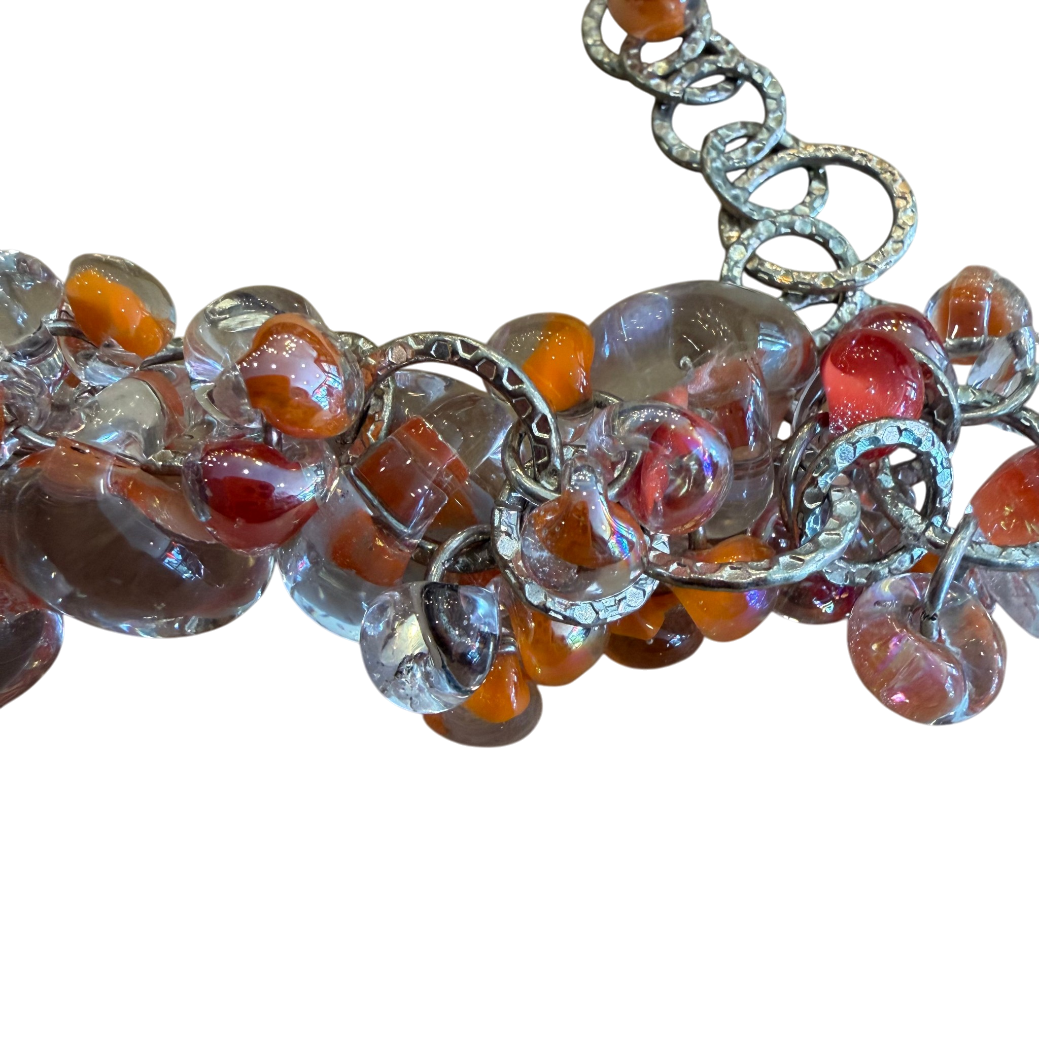Orange Crush Lampwork Glass Bracelet