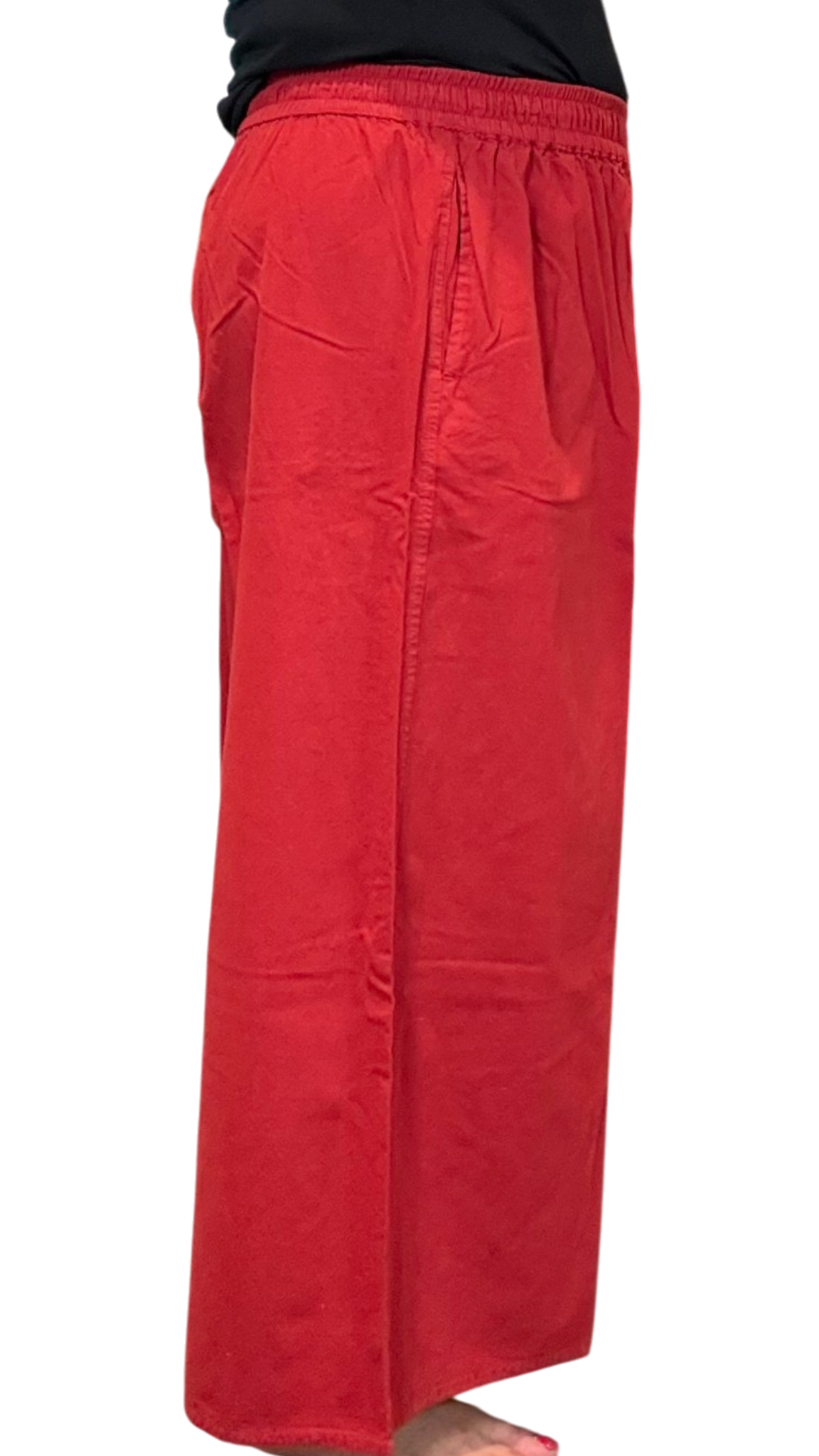 Brick Red Cotton Palazzo Pants