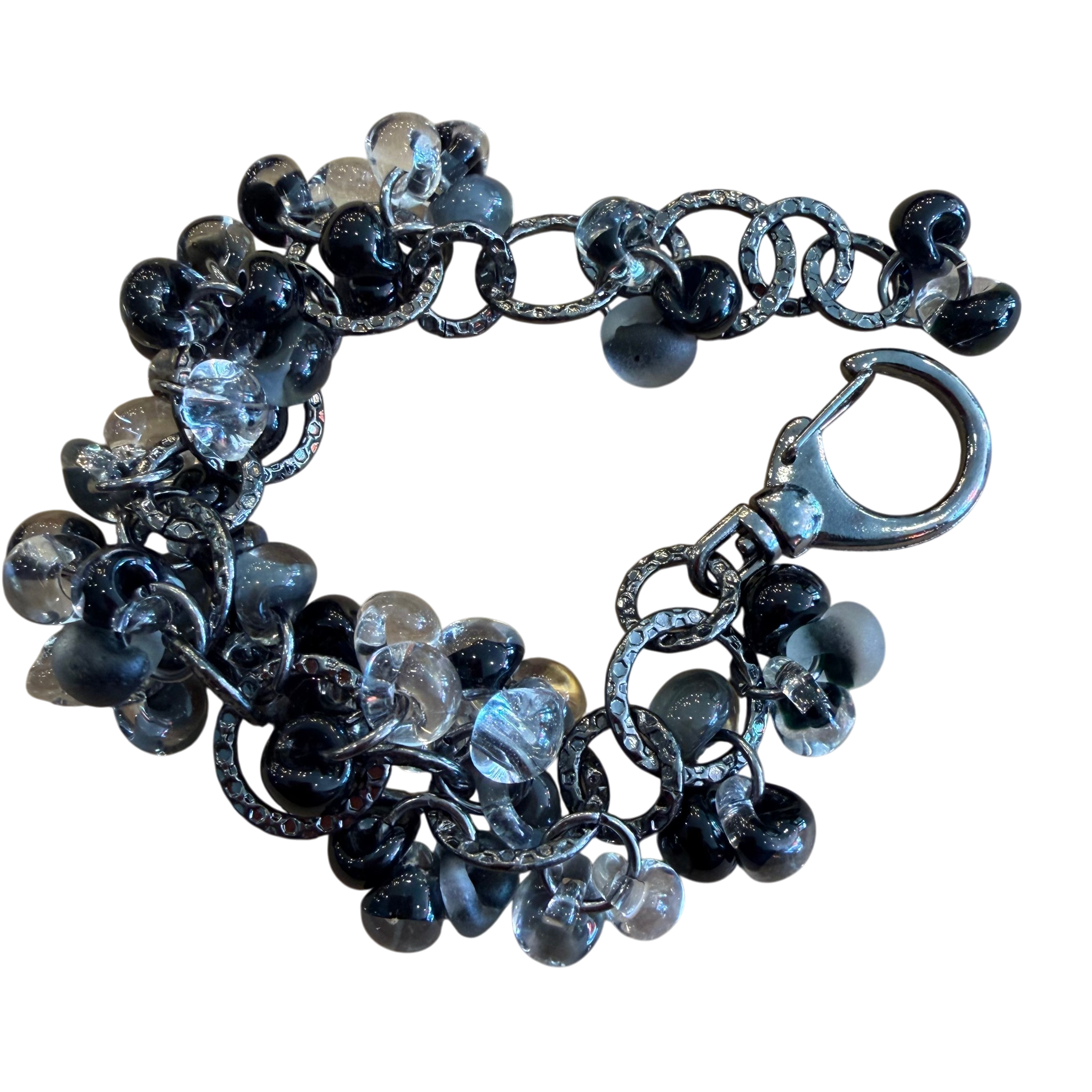 Smoke and Mist Lampwork Glass Bracelet