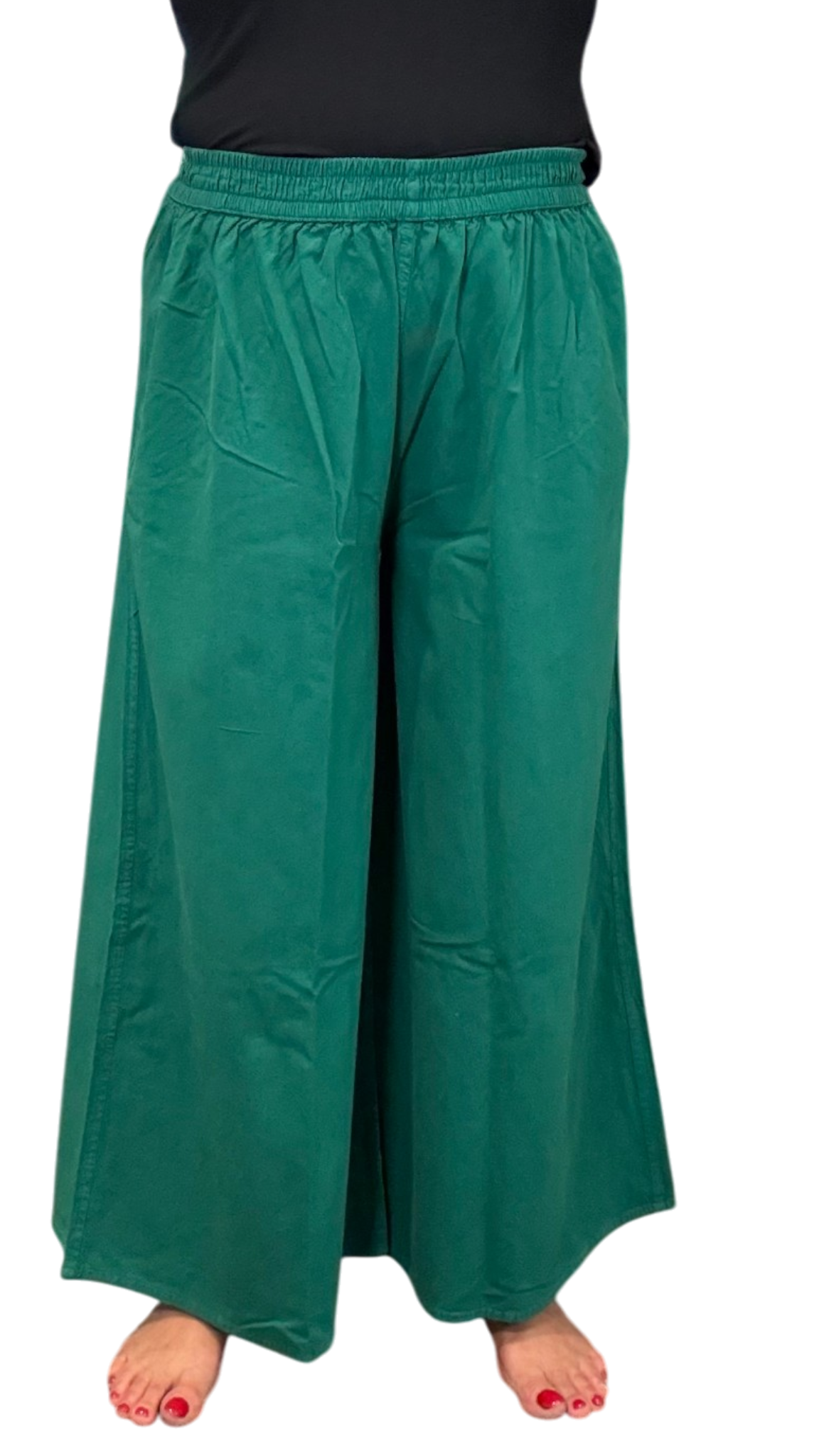 Emerald Cotton Palazzo Pants