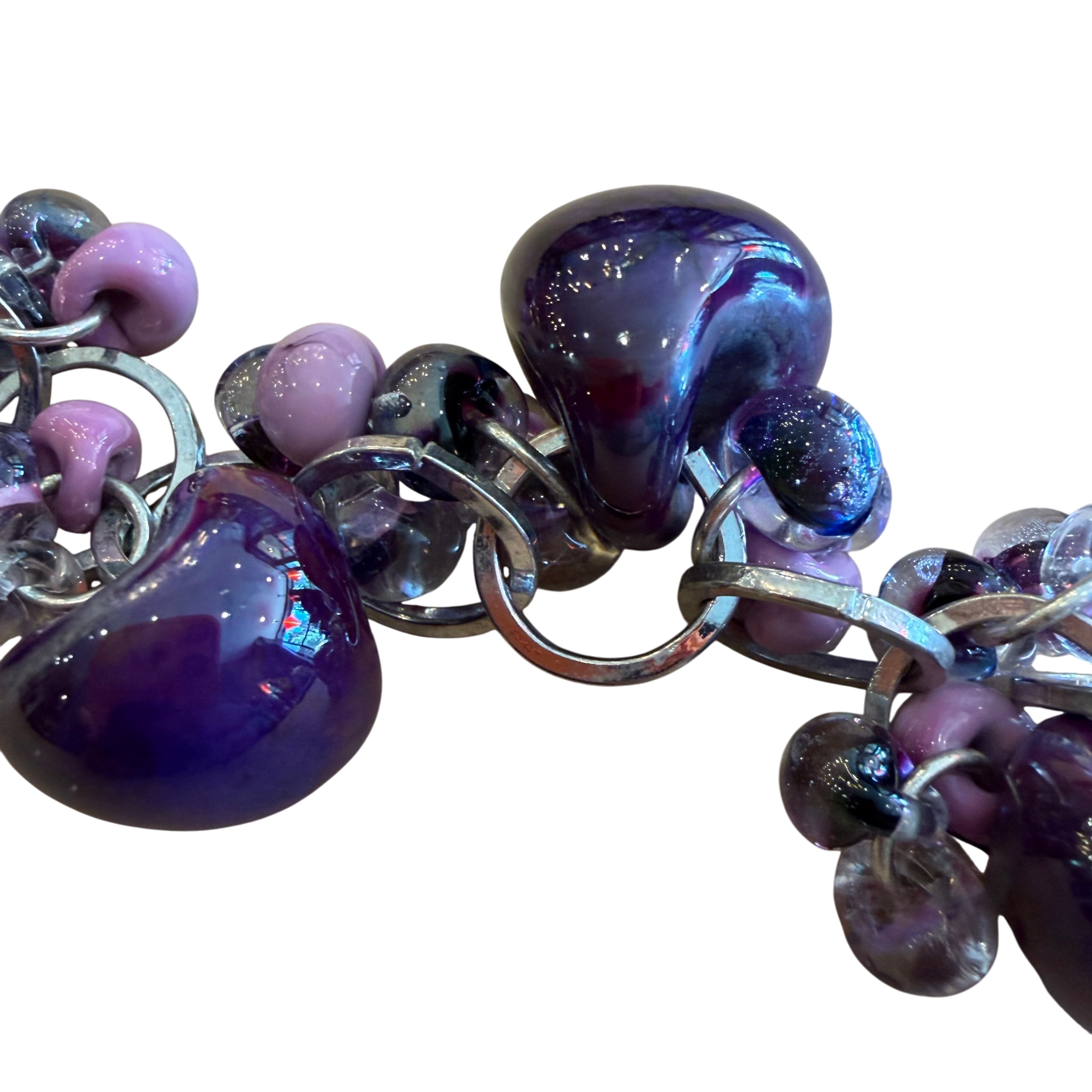 Grapes on the Vine Lampwork Glass Bracelet