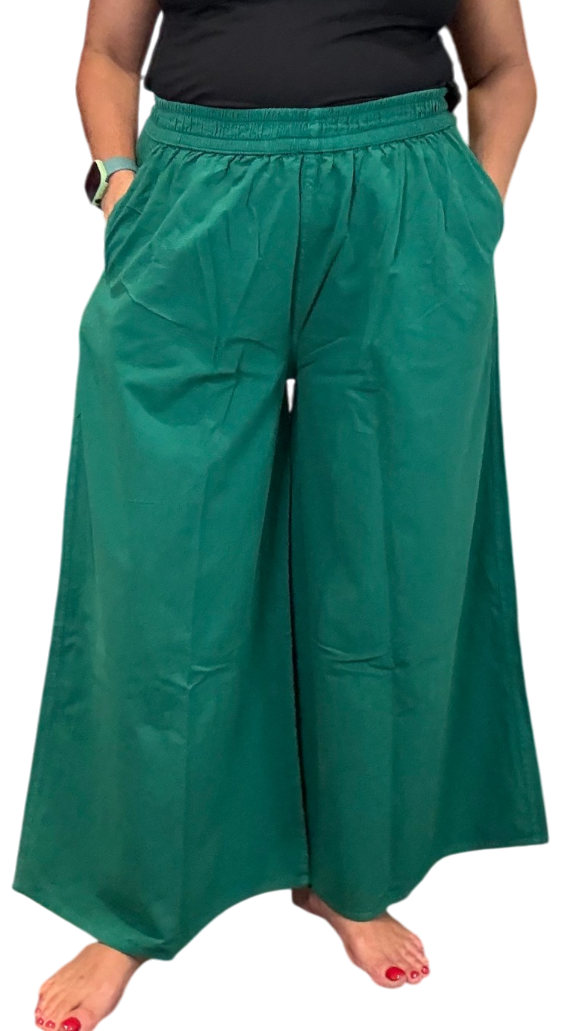 Emerald Cotton Palazzo Pants