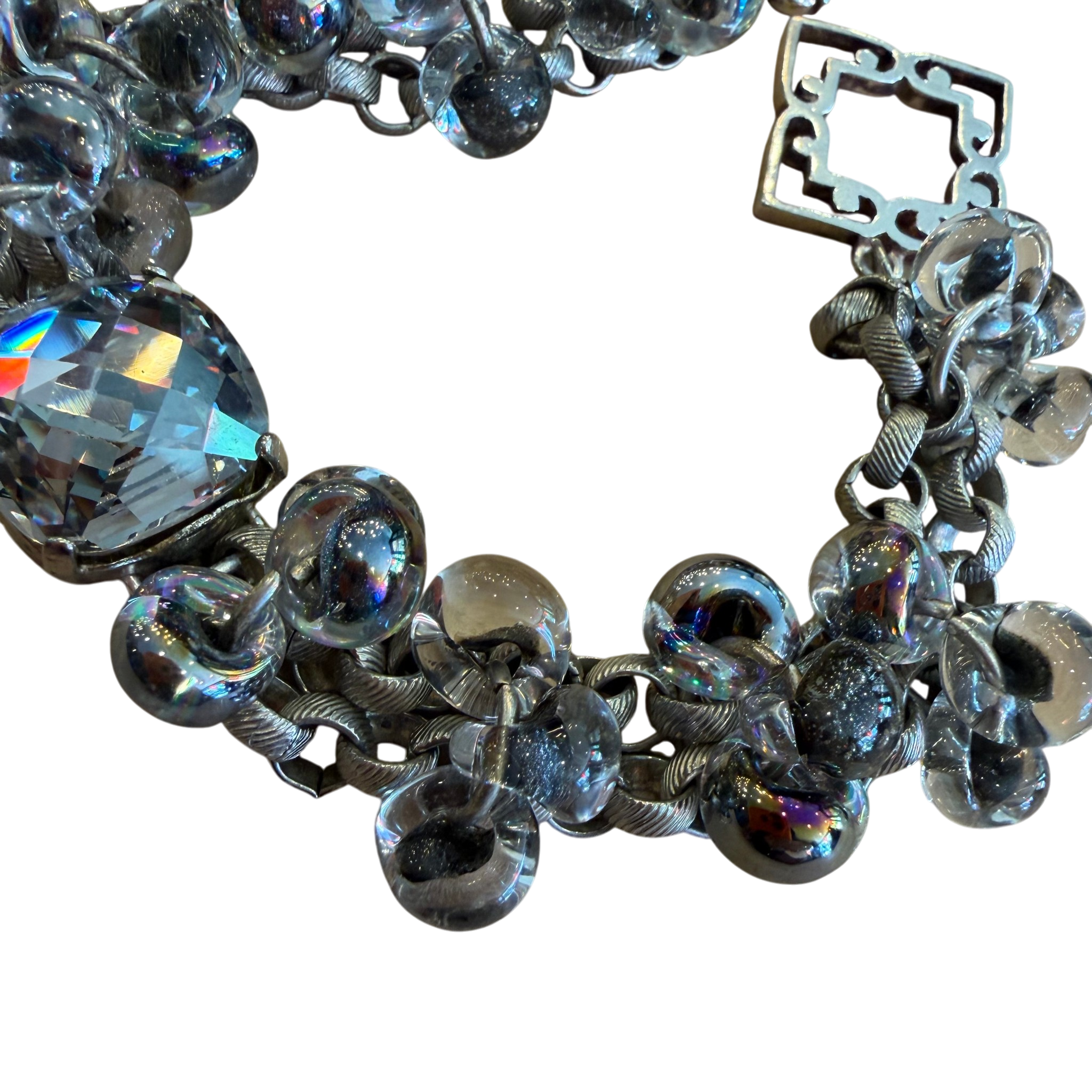 Smoke and Sparkle Glass Bracelet