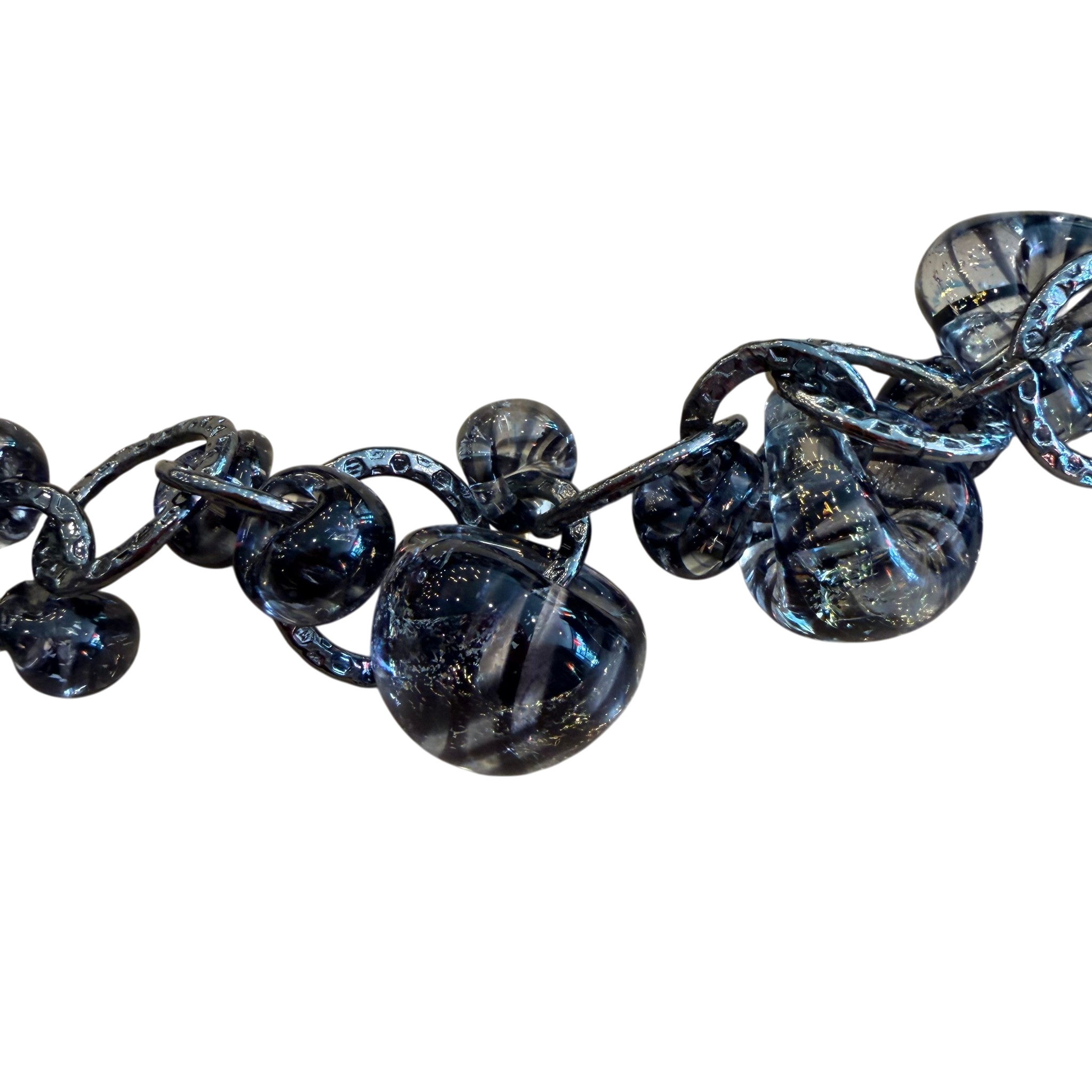 Black Licorice Twist Glass Bracelet