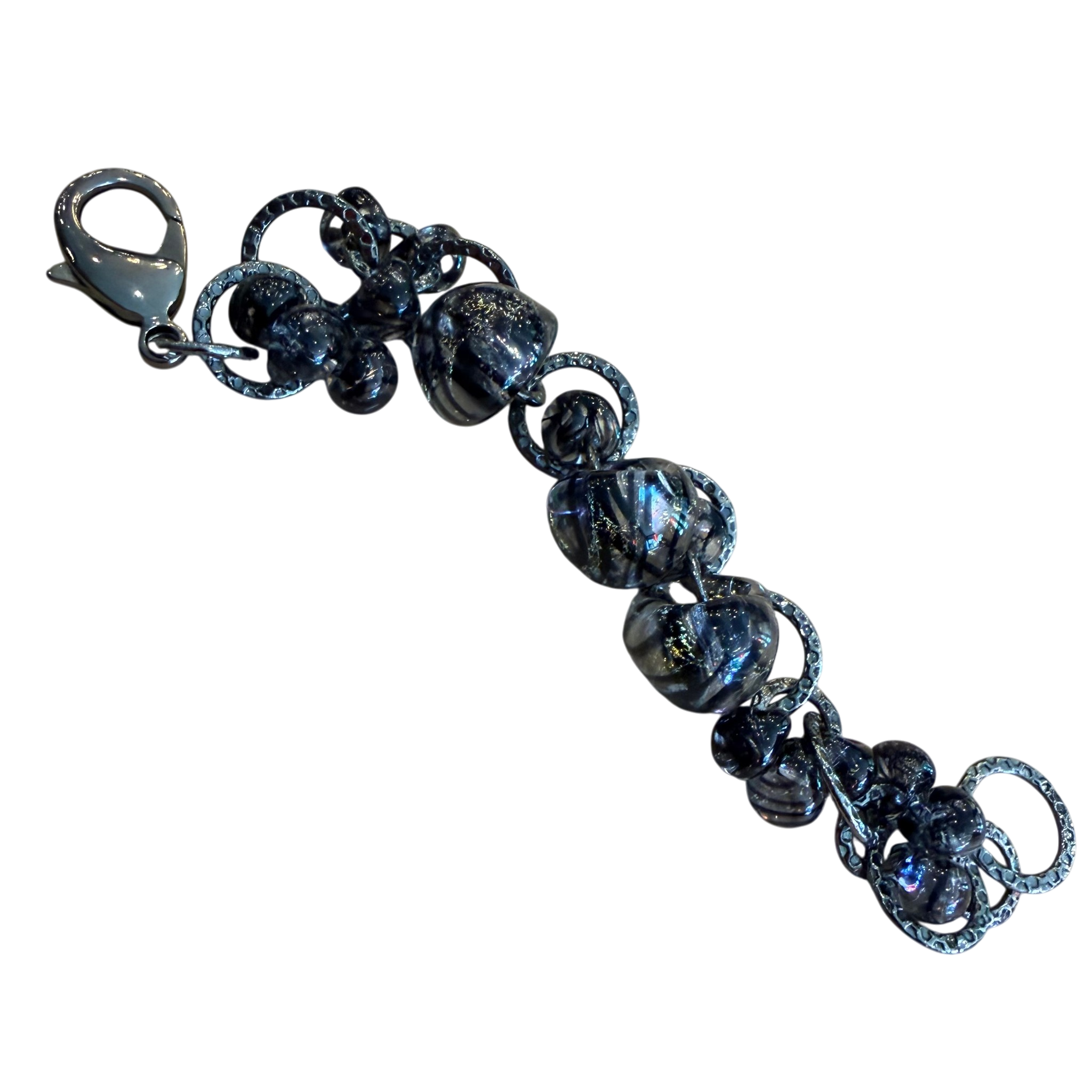 Black Licorice Twist Glass Bracelet